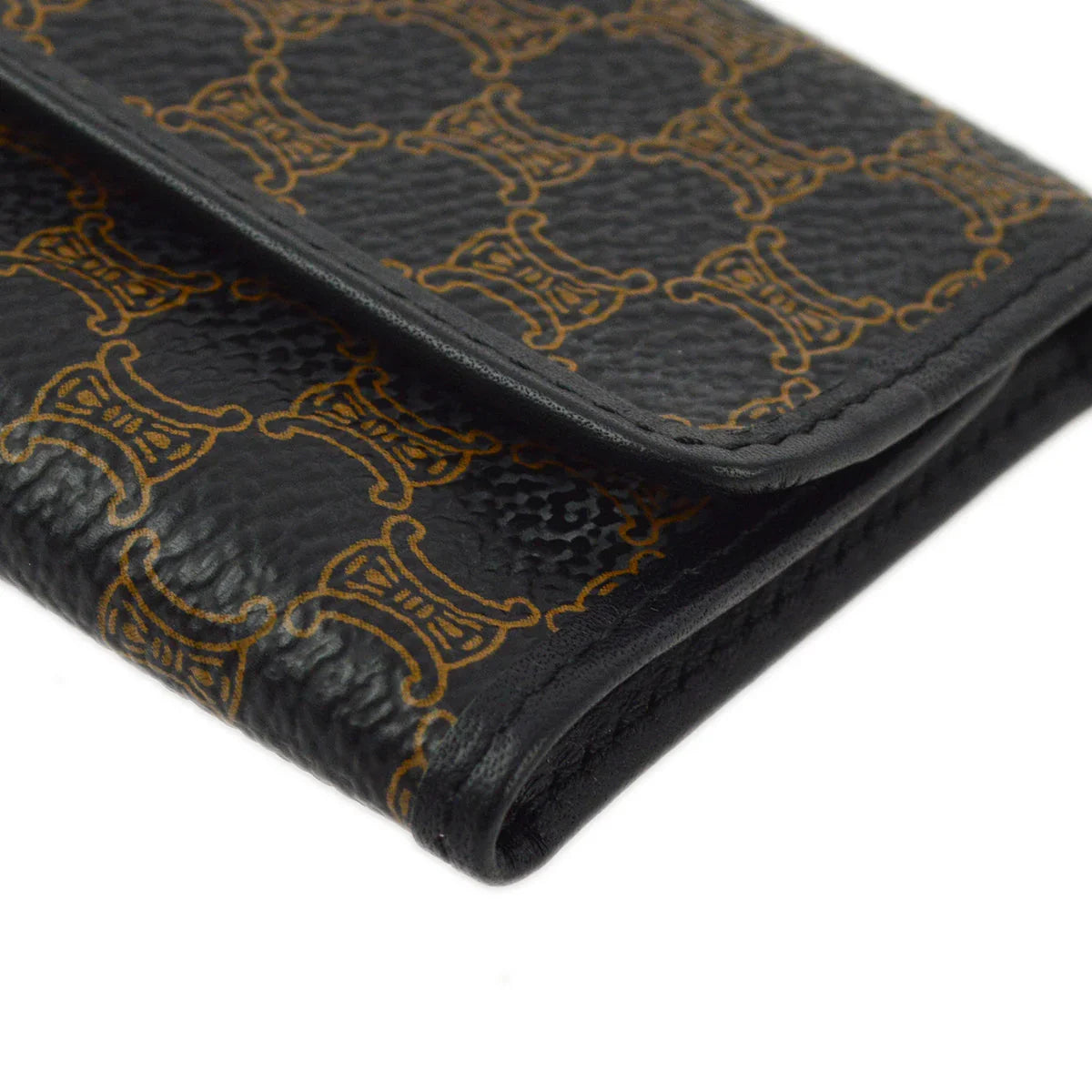 Celine Black Macadam Key Case Small Good