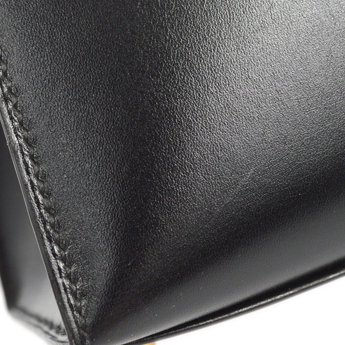 Hermes * 2003 Black Box Calf Kelly 32 Guilloche Sellier 2way Shoulder Handbag