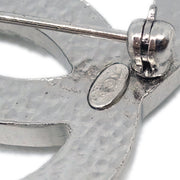 Chanel Artificial Pearl Brooch Pin Silver