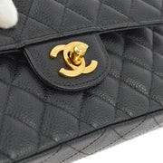 Chanel Black Caviar Small Classic Double Flap Shoulder Bag