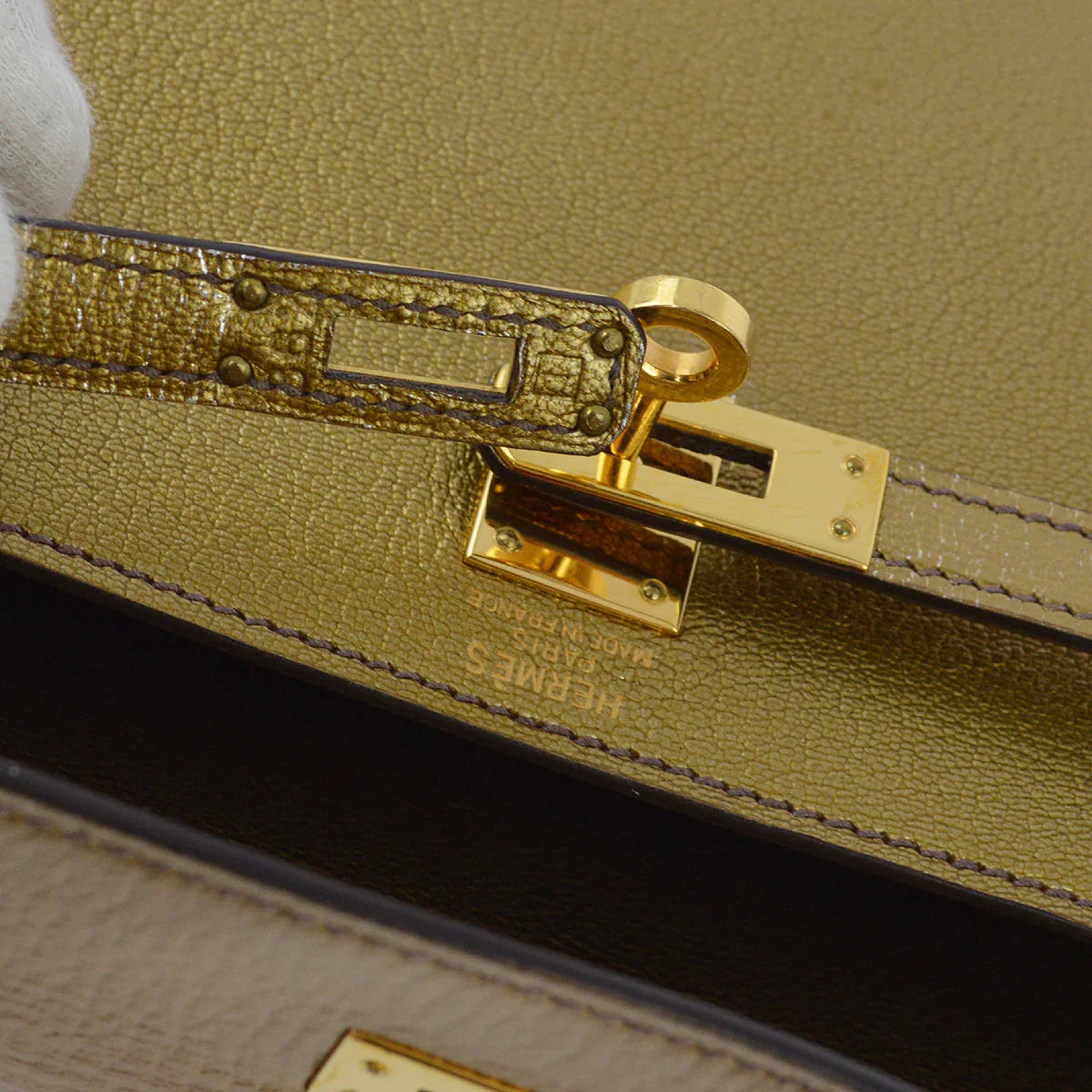 Hermes * 2005 Athens Limited Olympic Gold Chevre Kelly 25 Sellier 2way Shoulder Handbag