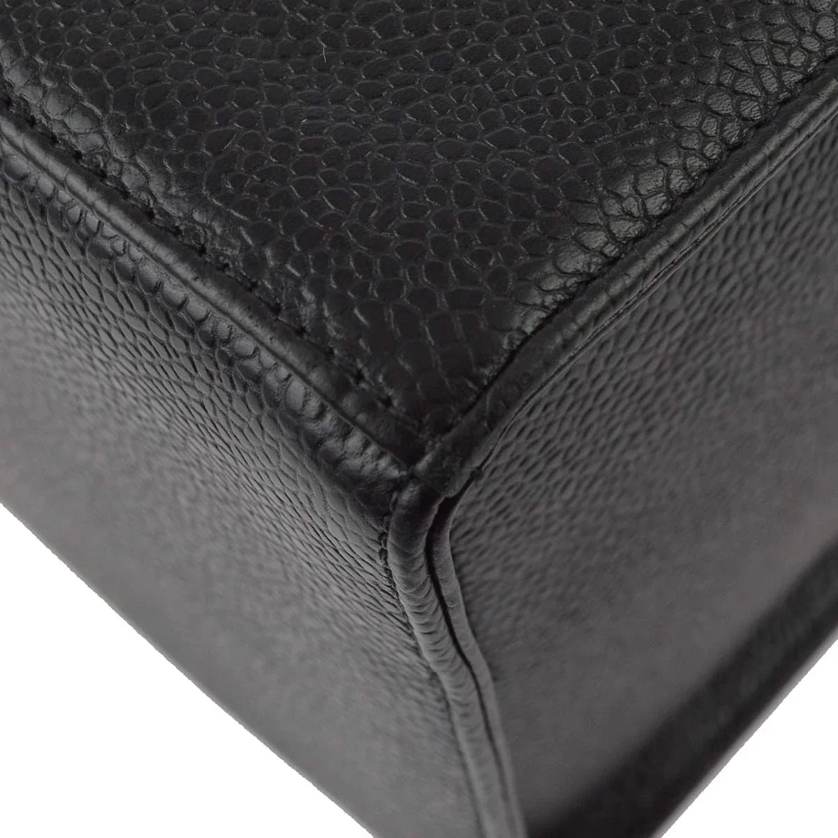 Chanel 1994-1996 Black Caviar Vanity 2way Shoulder Handbag