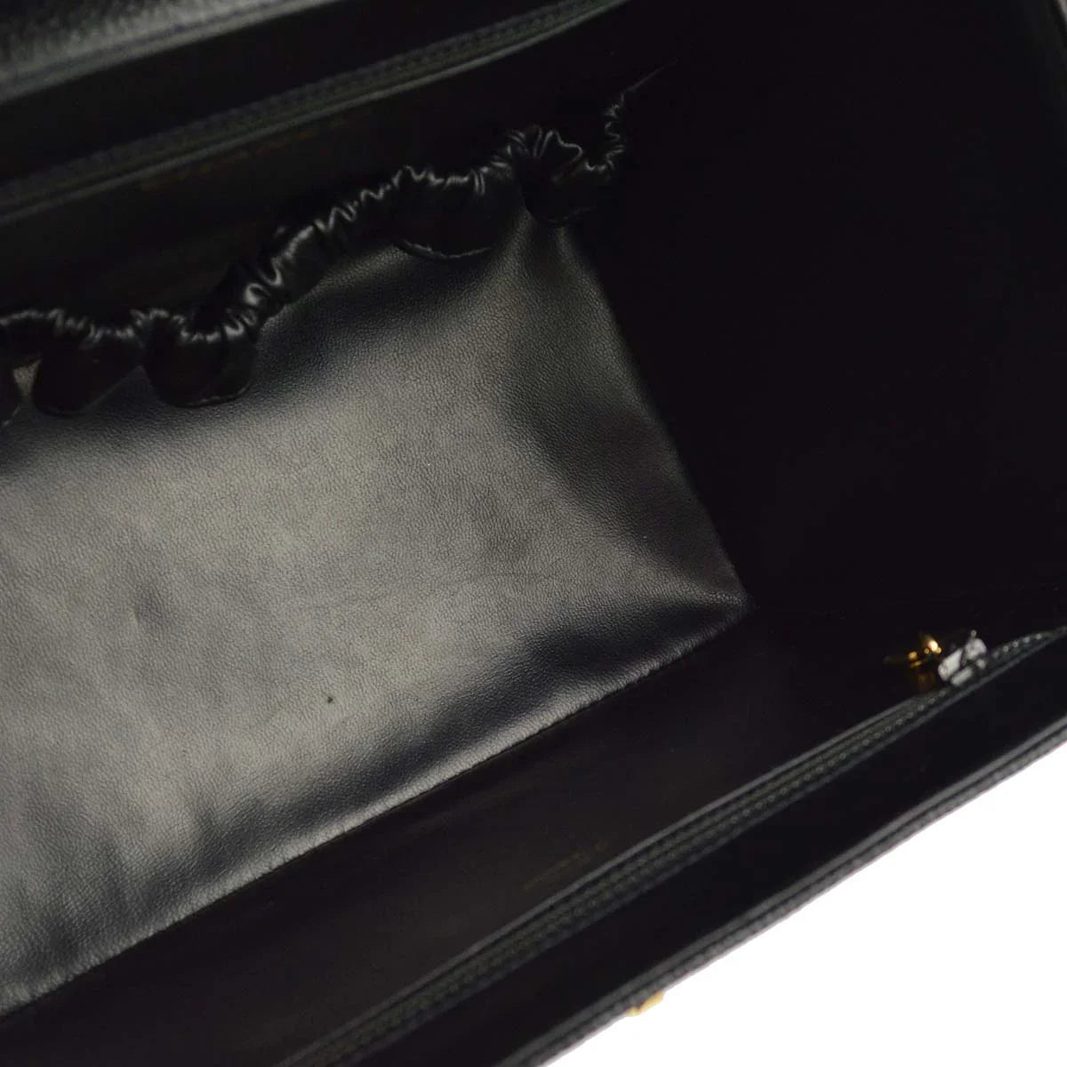 Chanel 1994-1996 Black Caviar Vanity 2way Shoulder Handbag