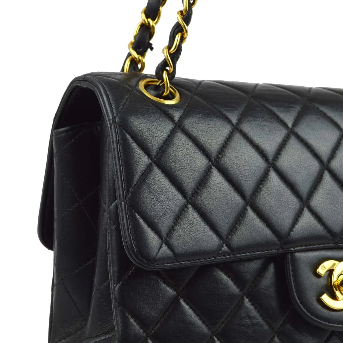 Chanel Black Lambskin Double Sided Classic Flap Shoulder Bag