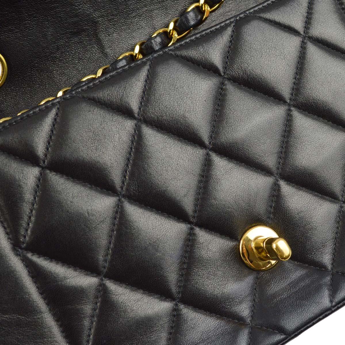 Chanel 1996-1997 Black Lambskin Small Diana Shoulder Bag