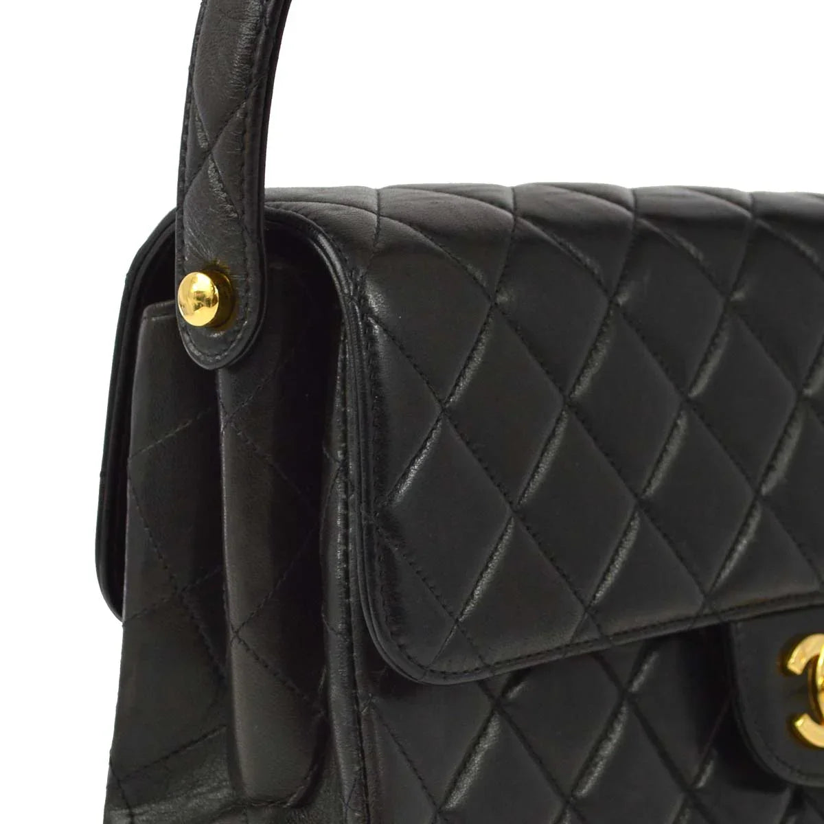 Chanel 1996-1997 Black Lambskin Double Sided Classic Flap Handbag