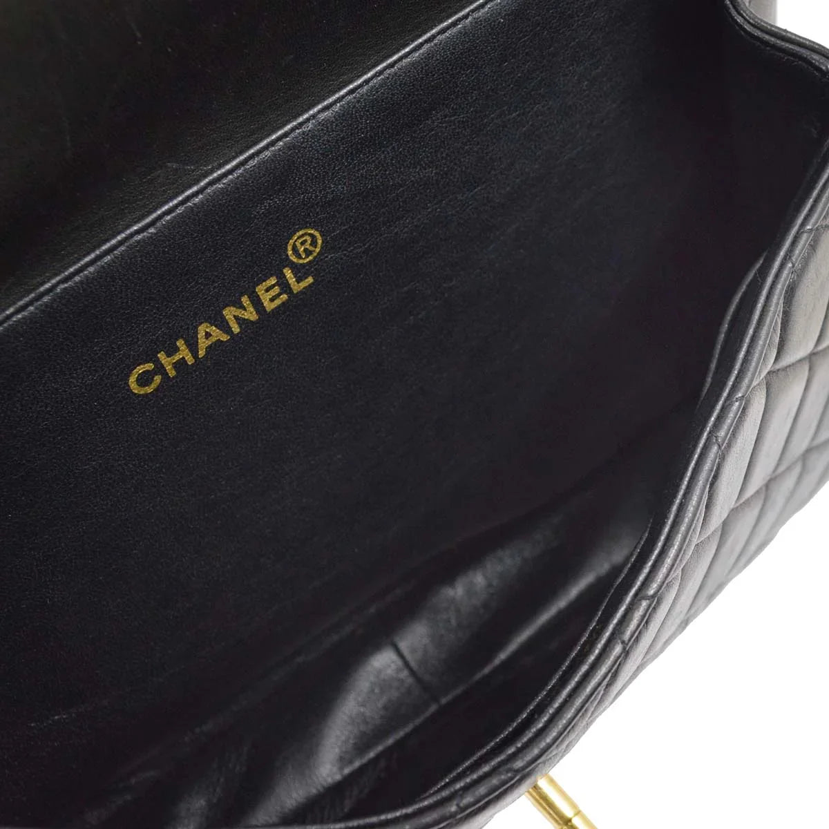Chanel 1996-1997 Black Lambskin Double Sided Classic Flap Handbag
