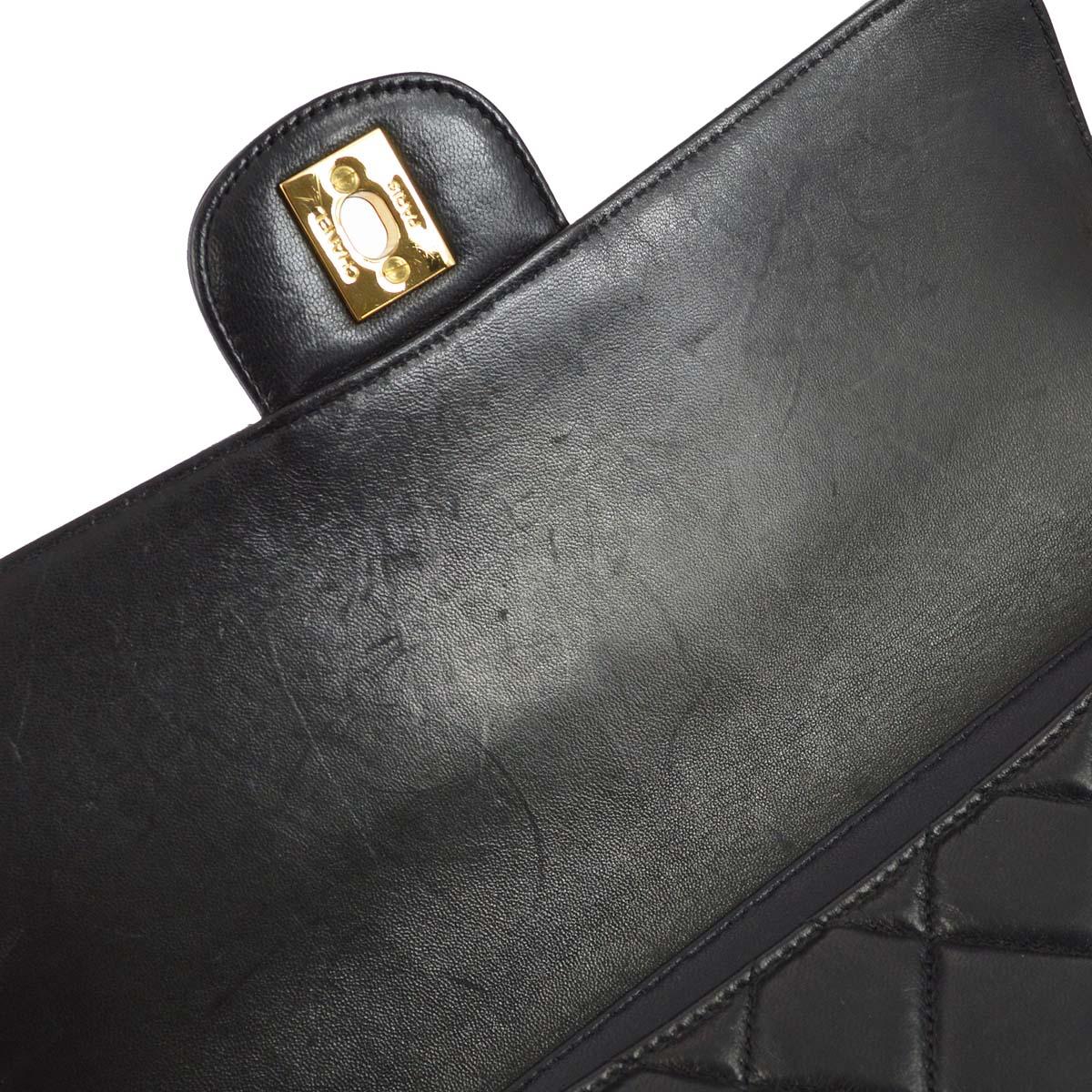 Chanel 1996-1997 Black Lambskin Double Sided Classic Flap Handbag