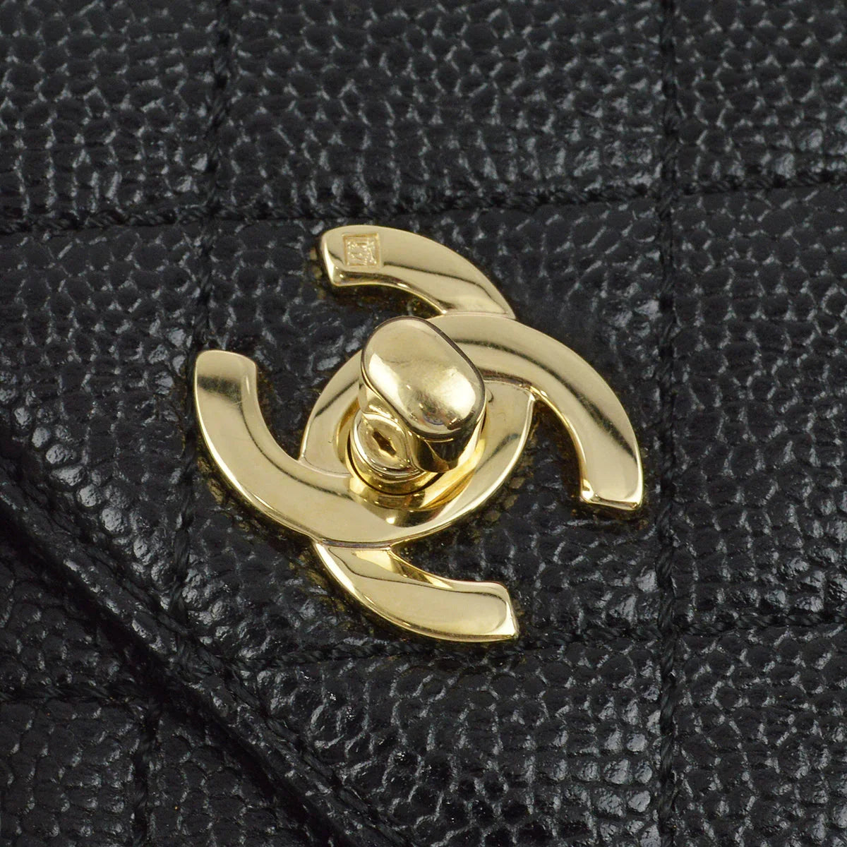 Chanel 2001-2003 Black Caviar Kelly Handbag