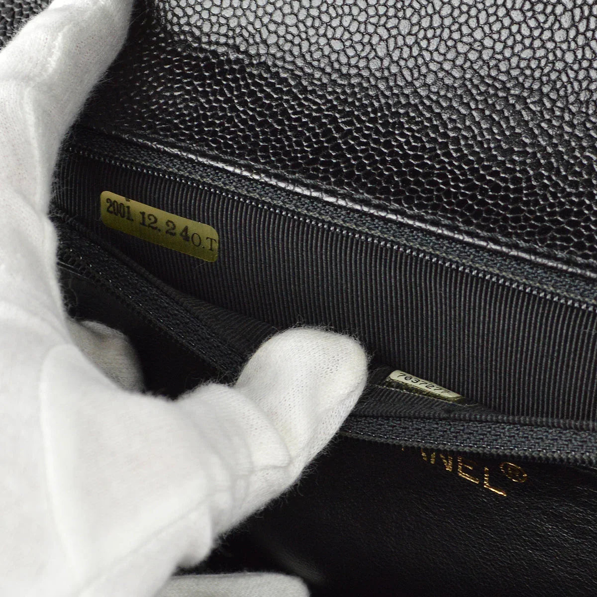 Chanel 2001-2003 Black Caviar Kelly Handbag
