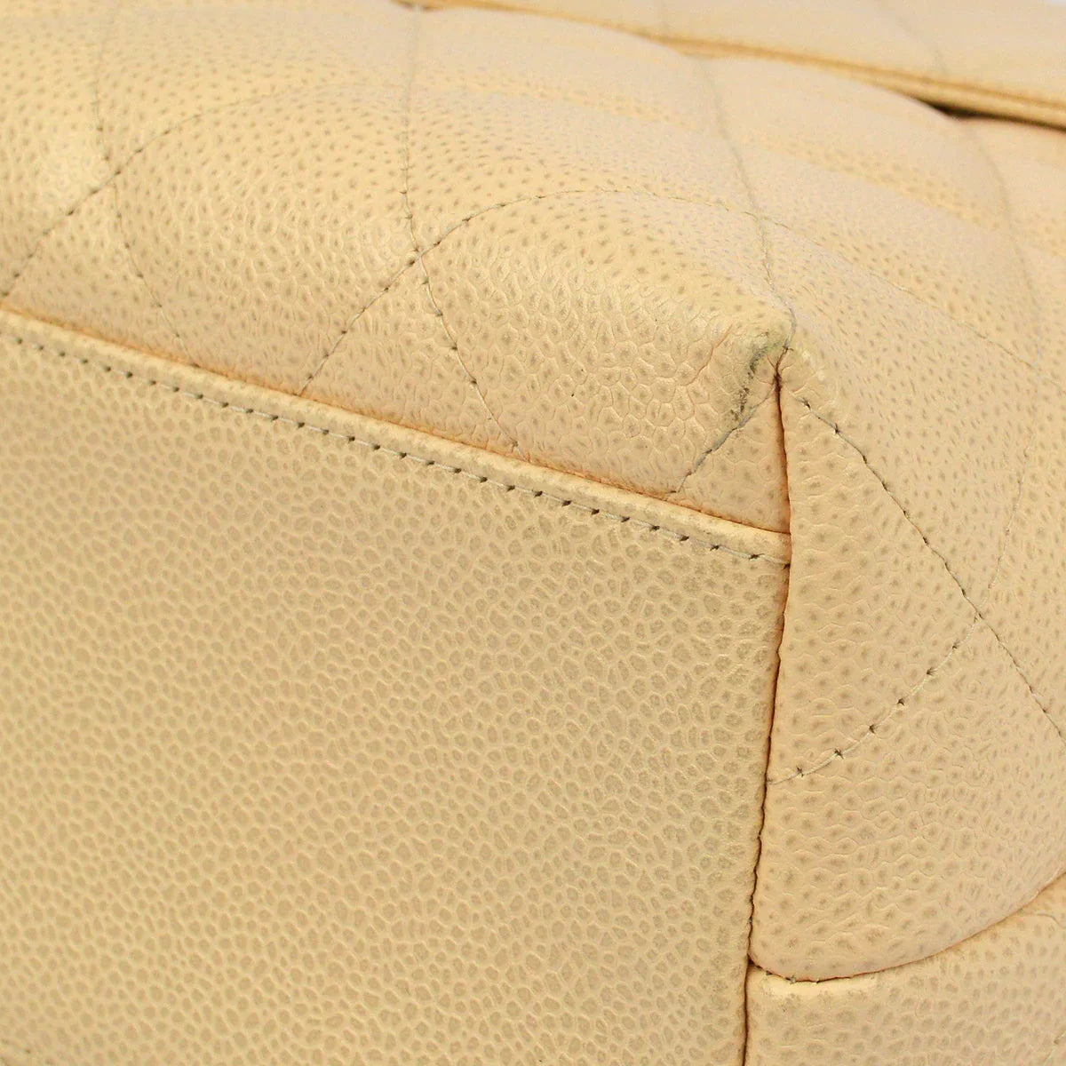 Chanel 2003-2004 Beige Caviar Kelly Handbag