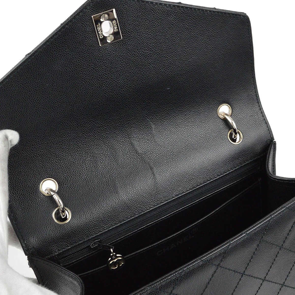 Chanel 1997-1999 Black Caviar Handbag