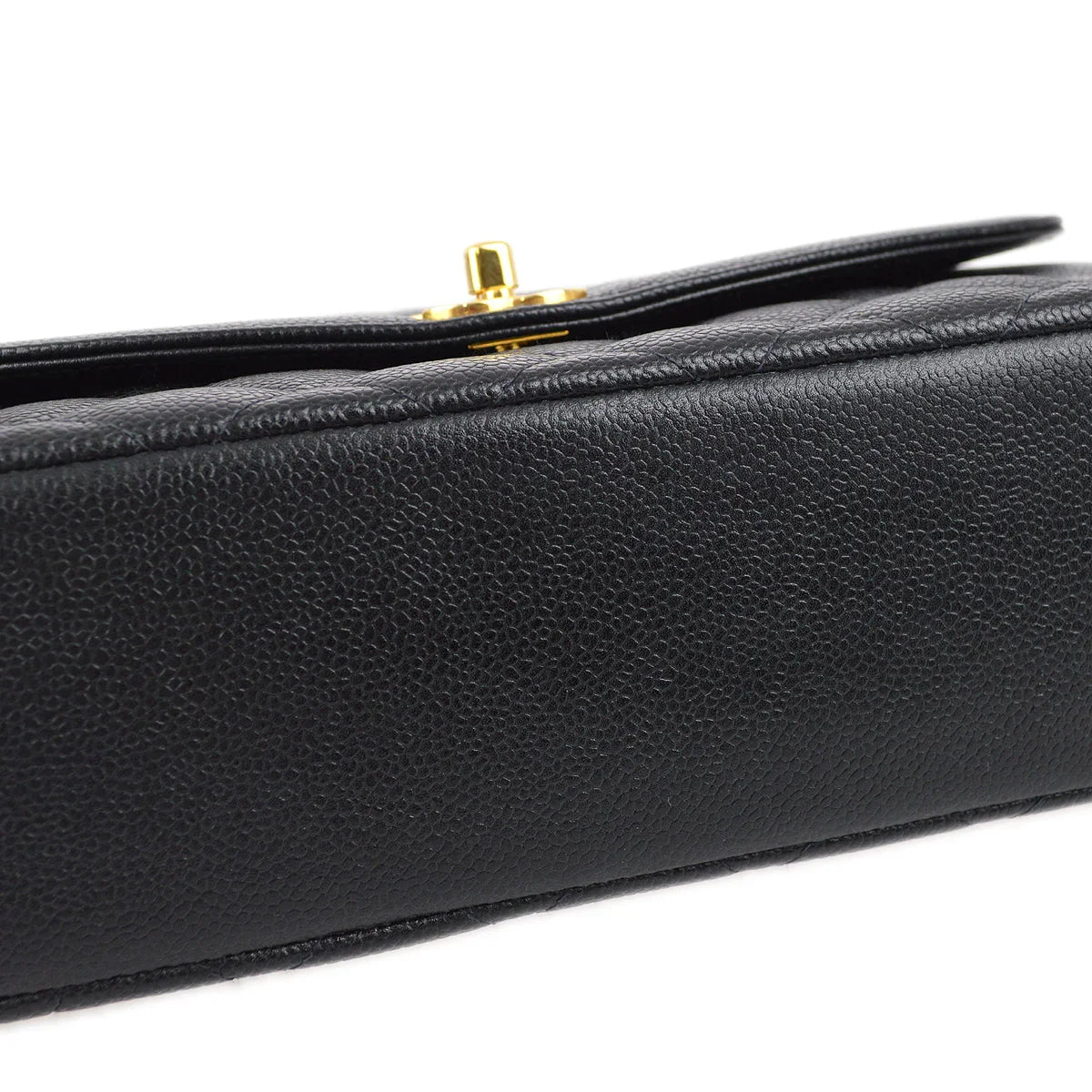 Chanel 1997-1999 Black Caviar Medium Diana Shoulder Bag