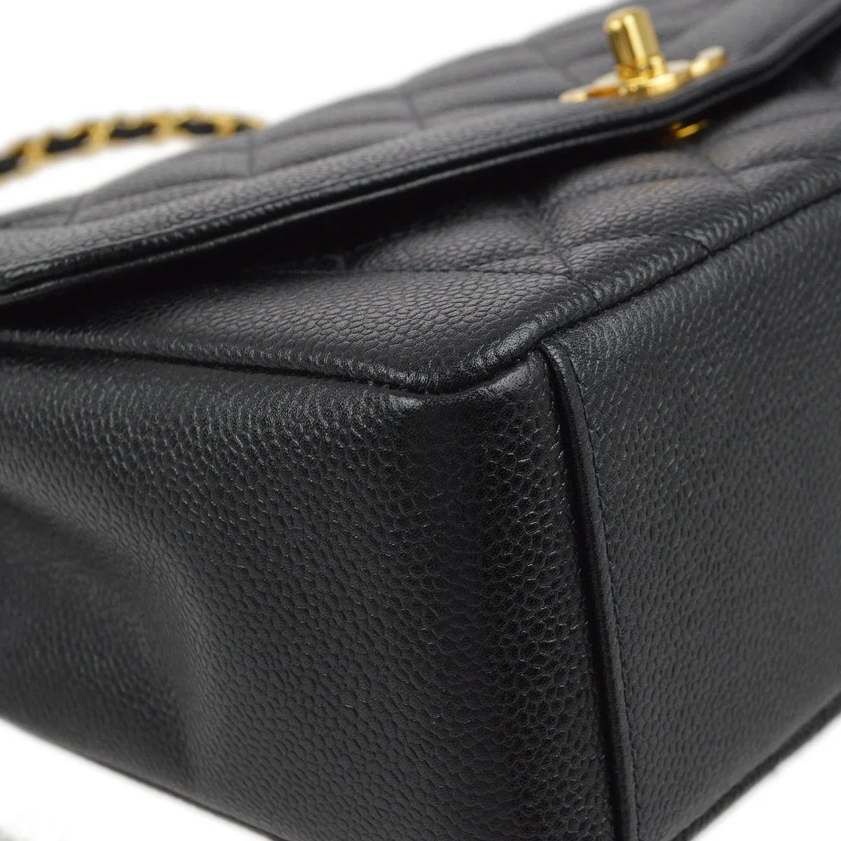 Chanel 1997-1999 Black Caviar Medium Diana Shoulder Bag