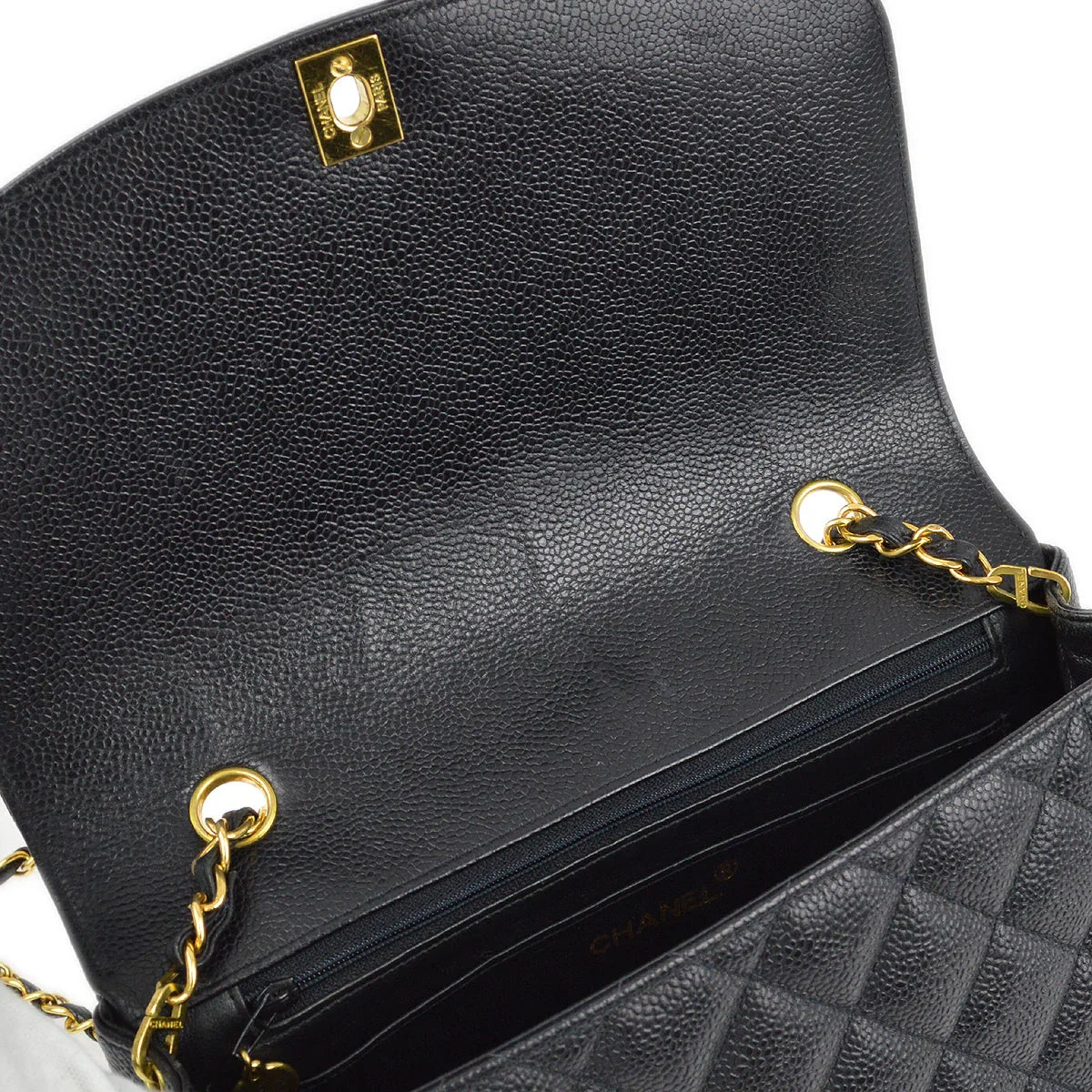 Chanel 1994-1996 Black Caviar Medium Diana Shoulder Bag