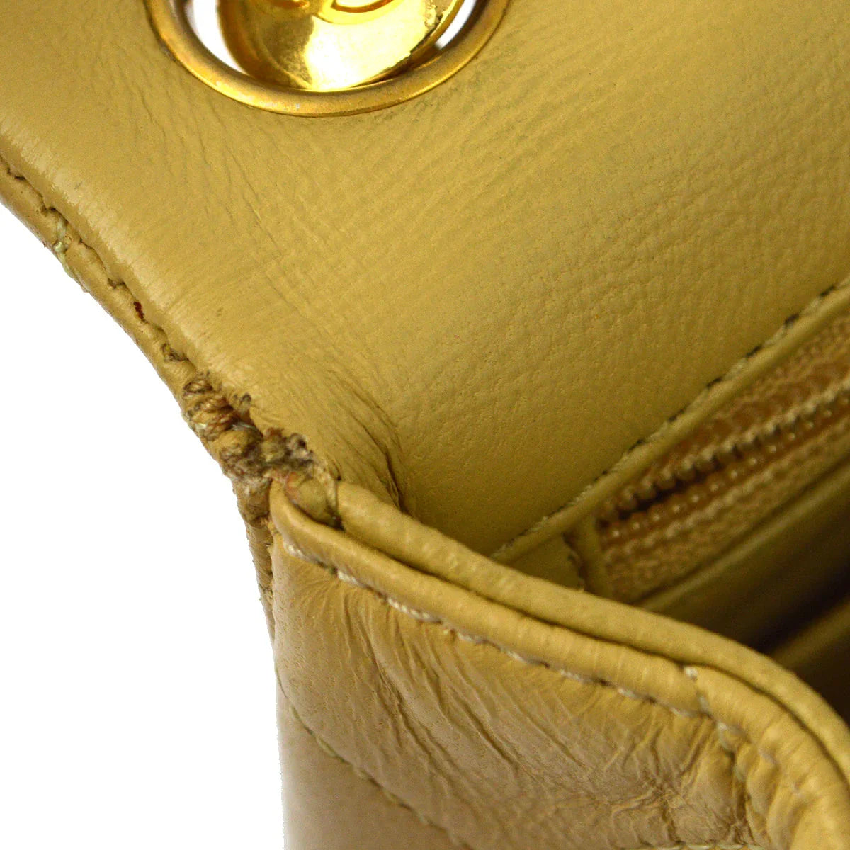 Chanel 1986-1988 Beige Lambskin Mini Classic Square Flap Handbag 17
