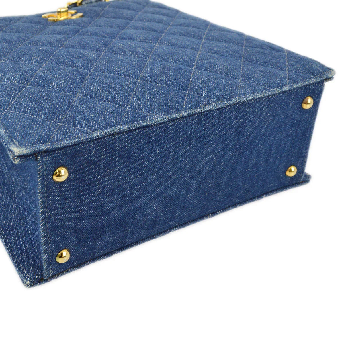 Chanel 1997-1999 Denim Chain Tote Handbag