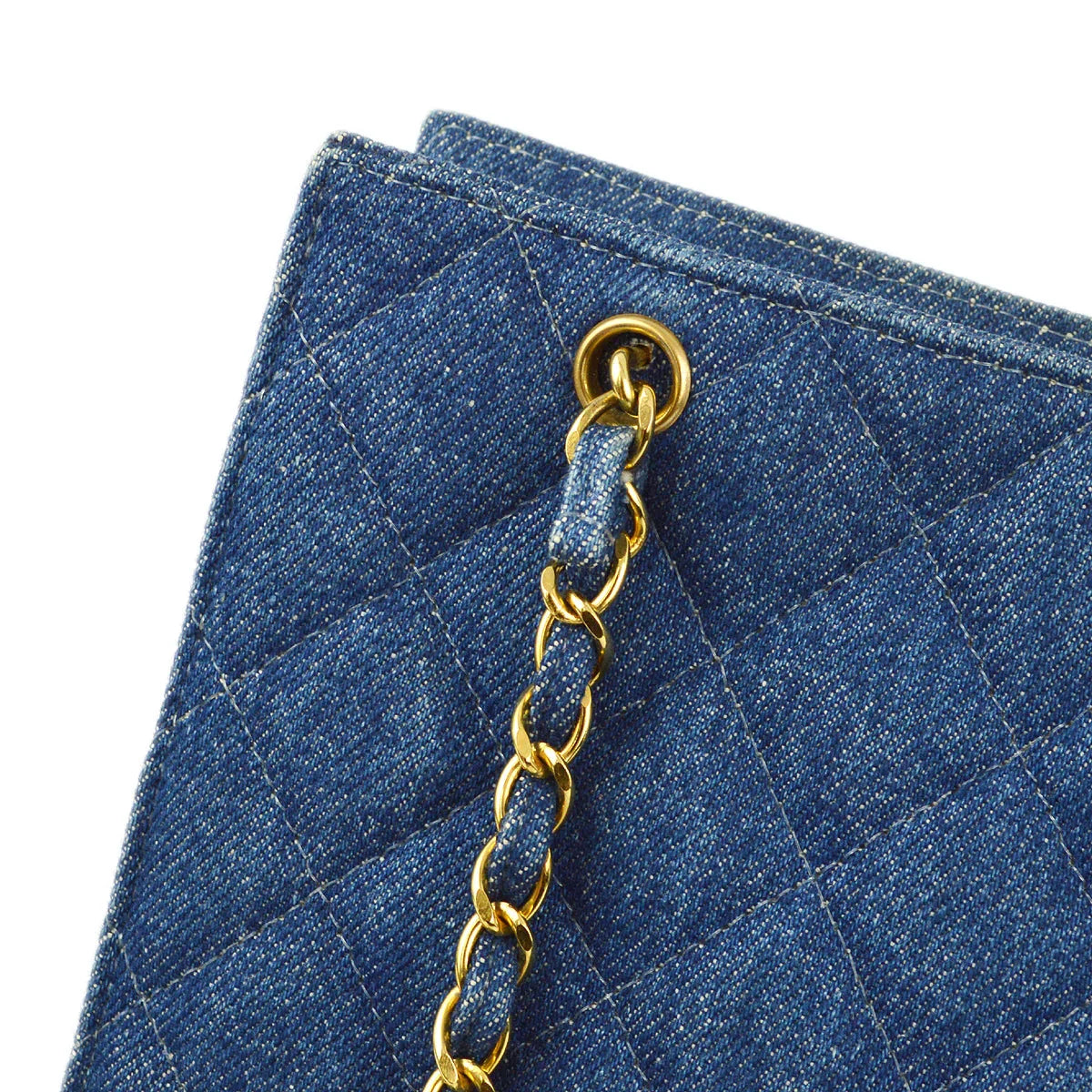 Chanel 1997-1999 Denim Chain Tote Handbag