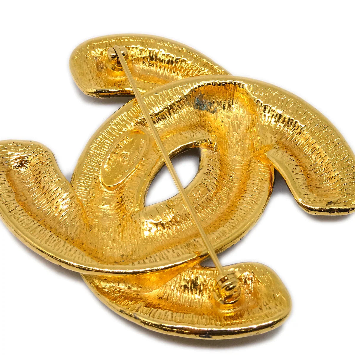 Chanel CC Brooch Pin Large Gold 1152