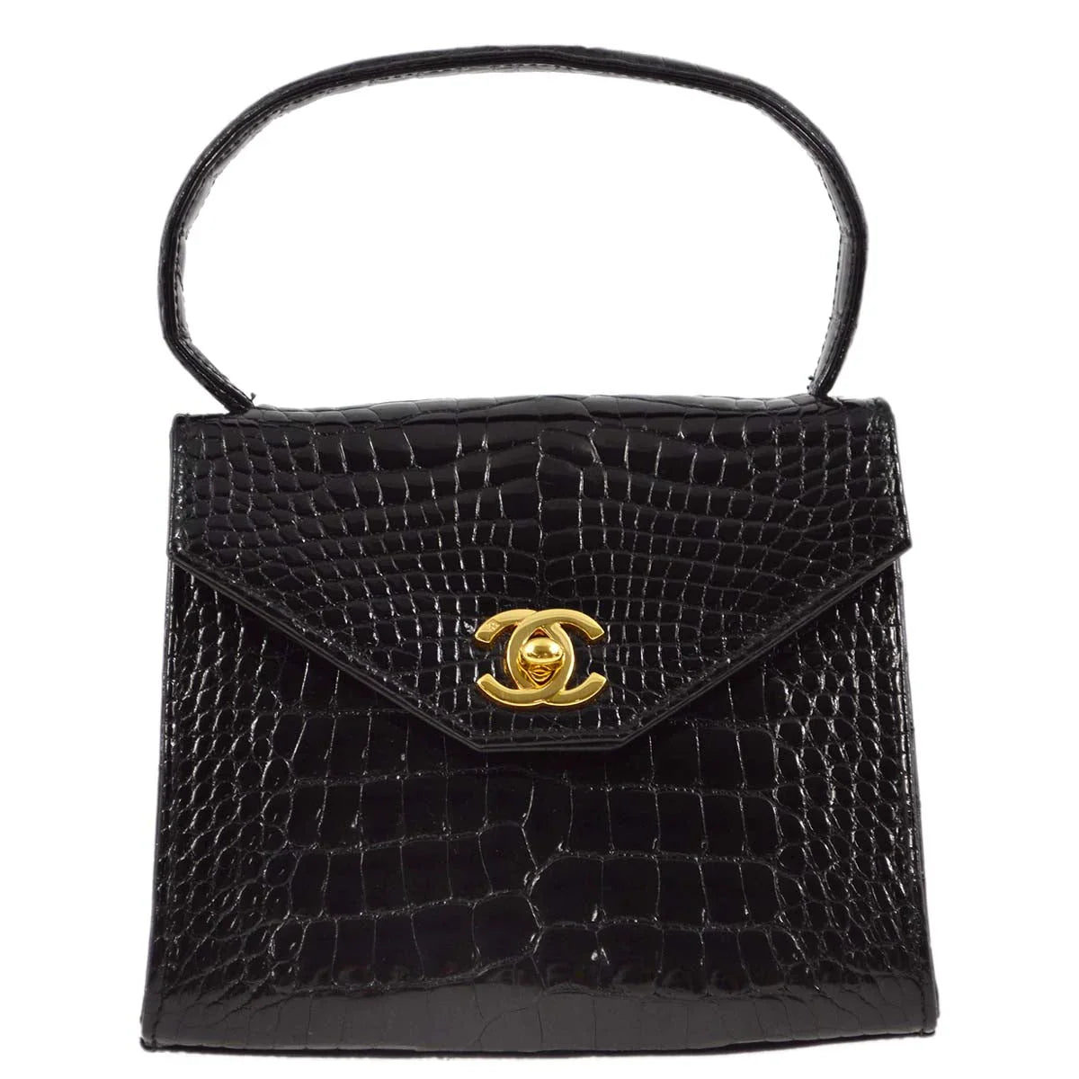 Chanel * 1996-1997 Black Crocodile Handbag