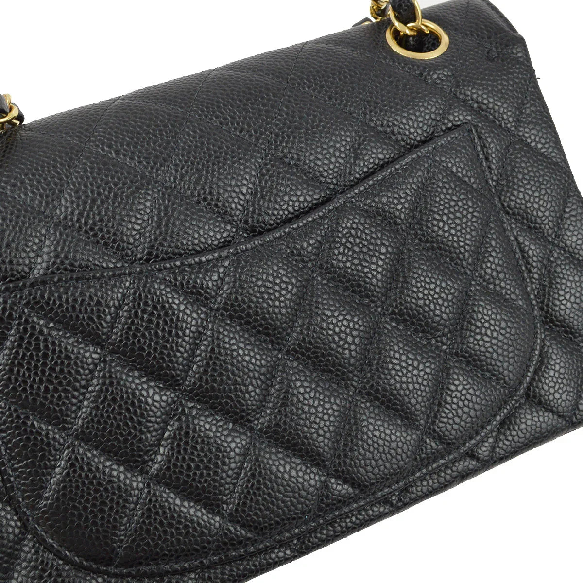 Chanel 2001-2003 Black Caviar Small Classic Double Flap Shoulder Bag