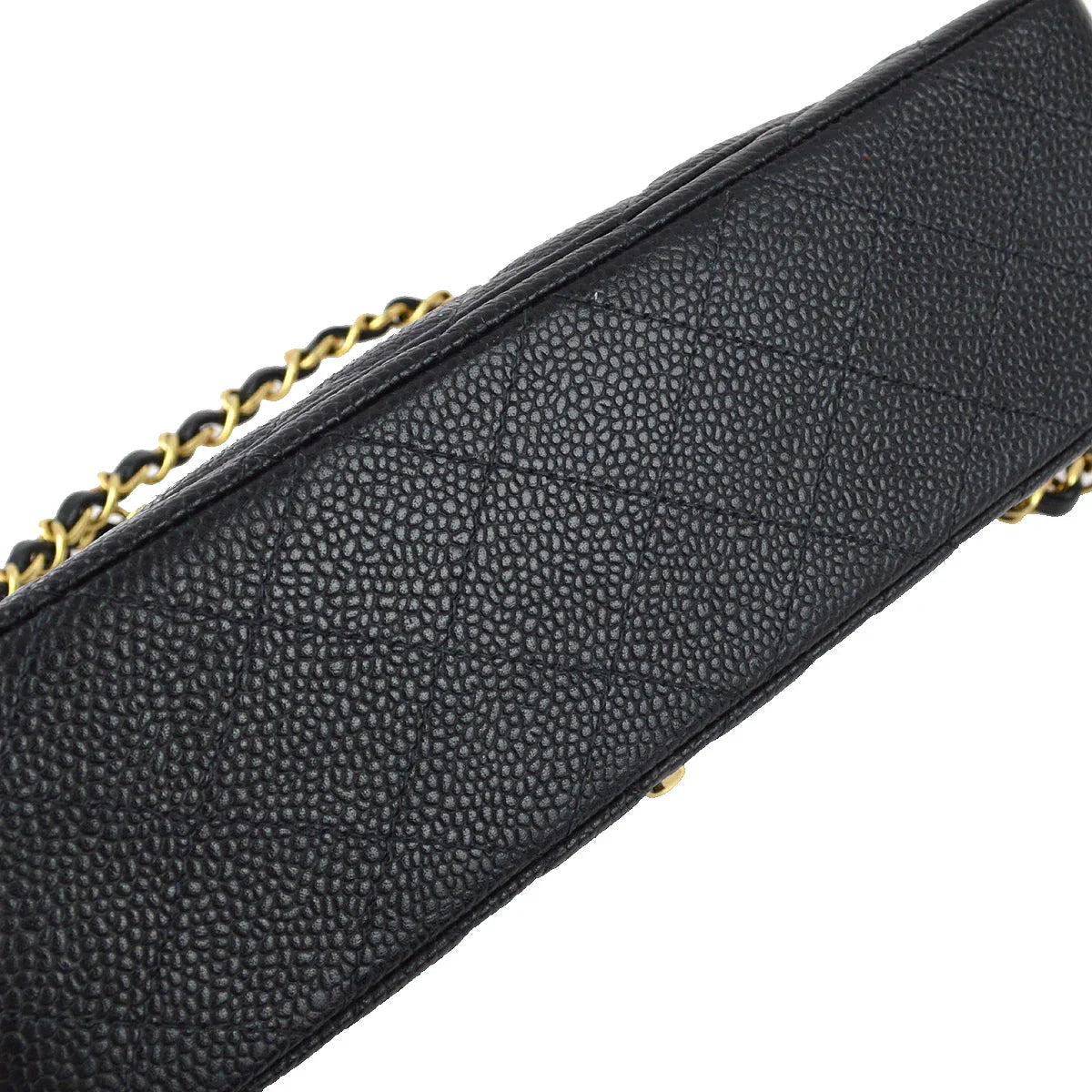Chanel 2001-2003 Black Caviar Small Classic Double Flap Shoulder Bag