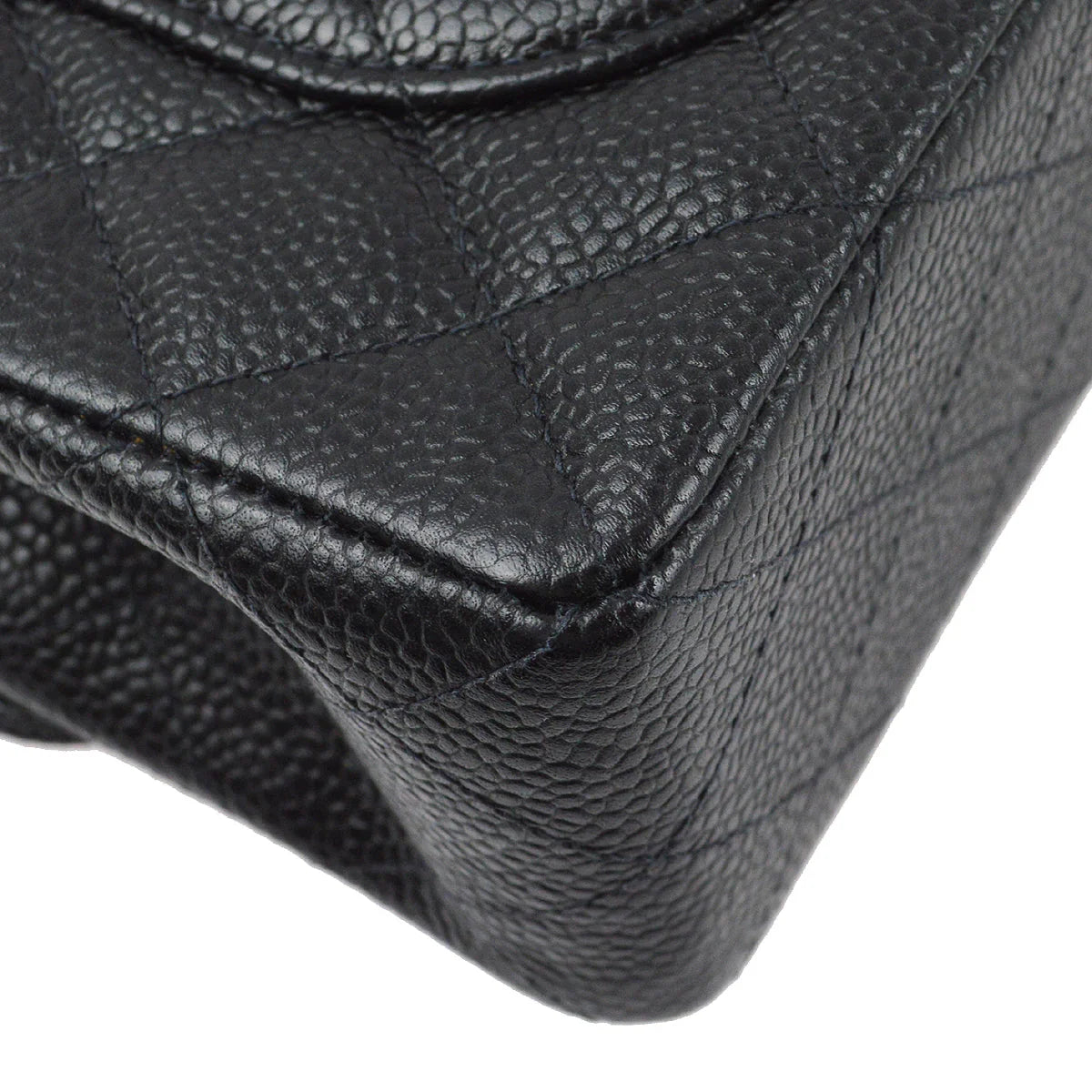 Chanel 2001-2003 Black Caviar Small Classic Double Flap Shoulder Bag