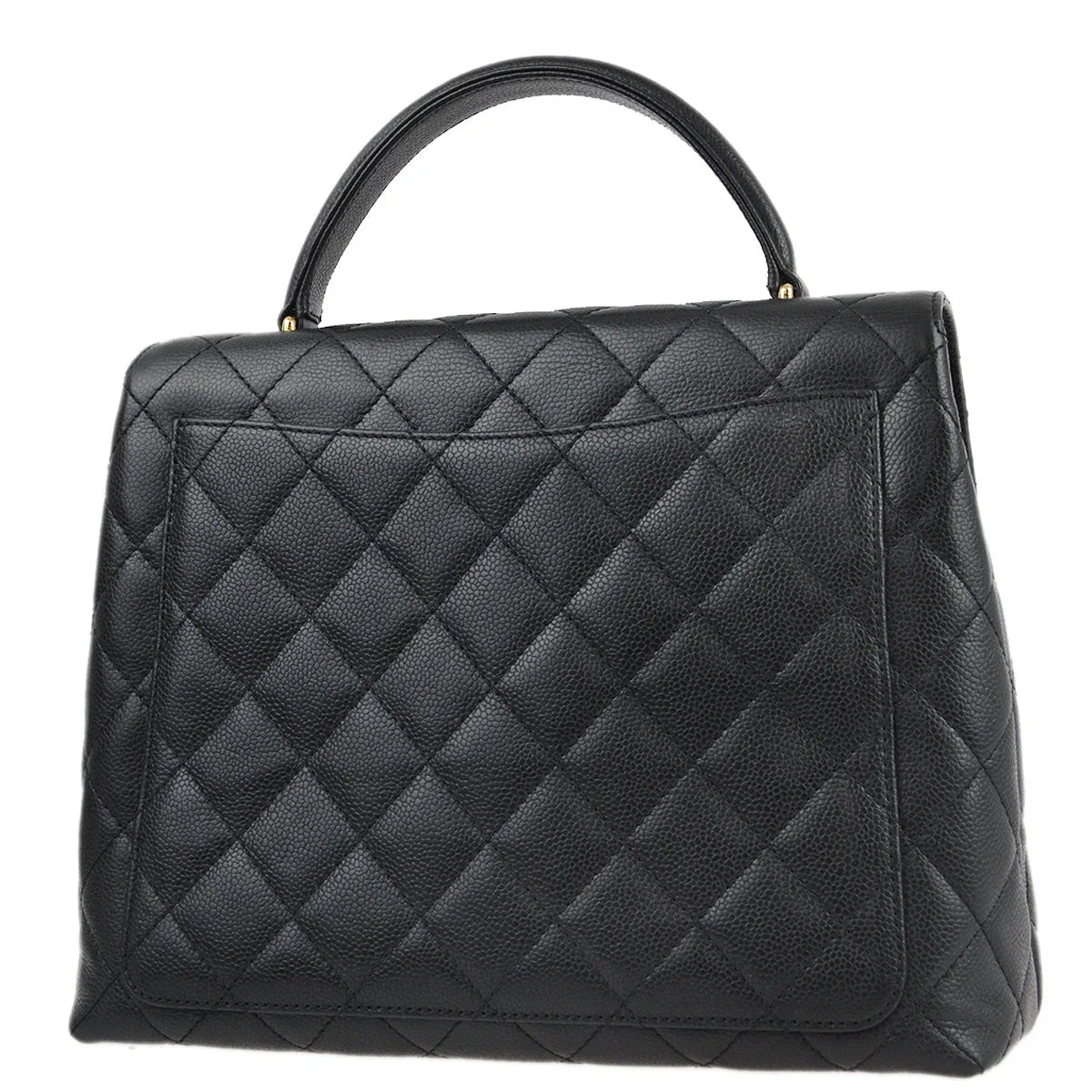 Chanel 2001-2003 Black Caviar Top Handle Handbag