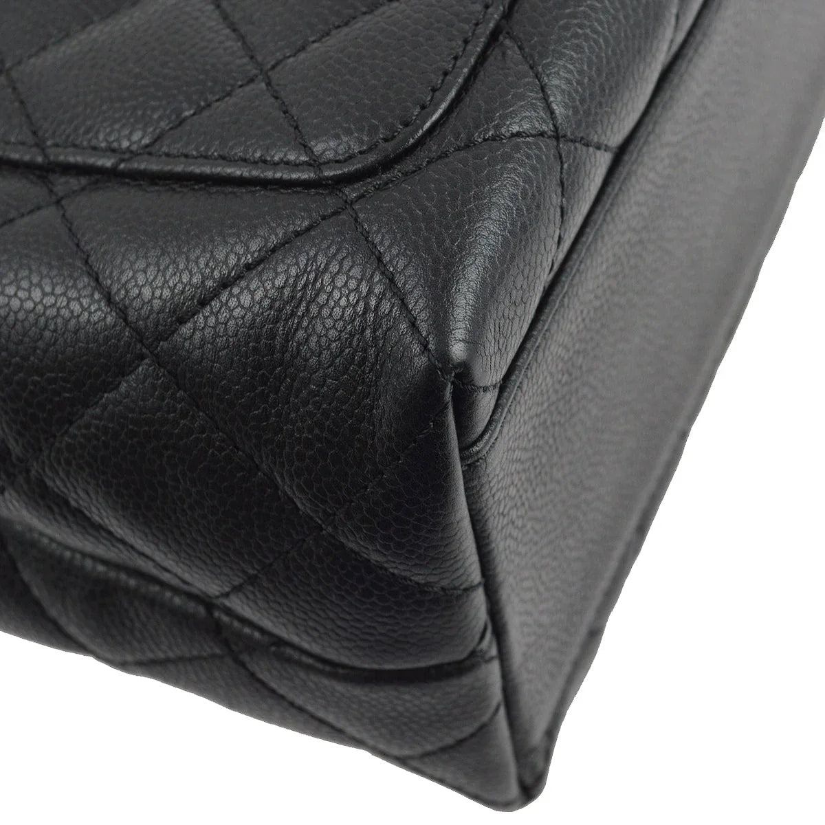 Chanel 2001-2003 Black Caviar Top Handle Handbag