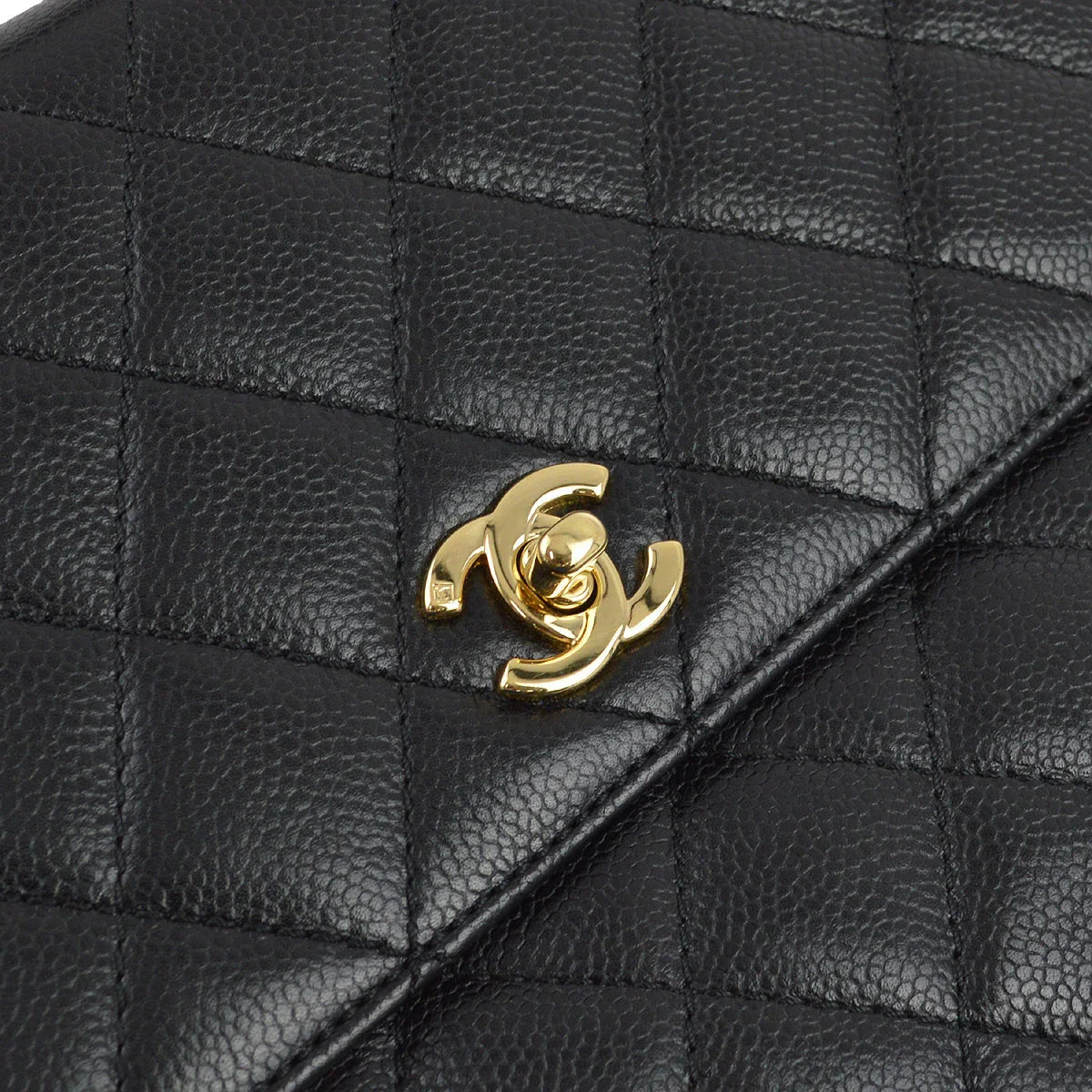 Chanel 2001-2003 Black Caviar Top Handle Handbag