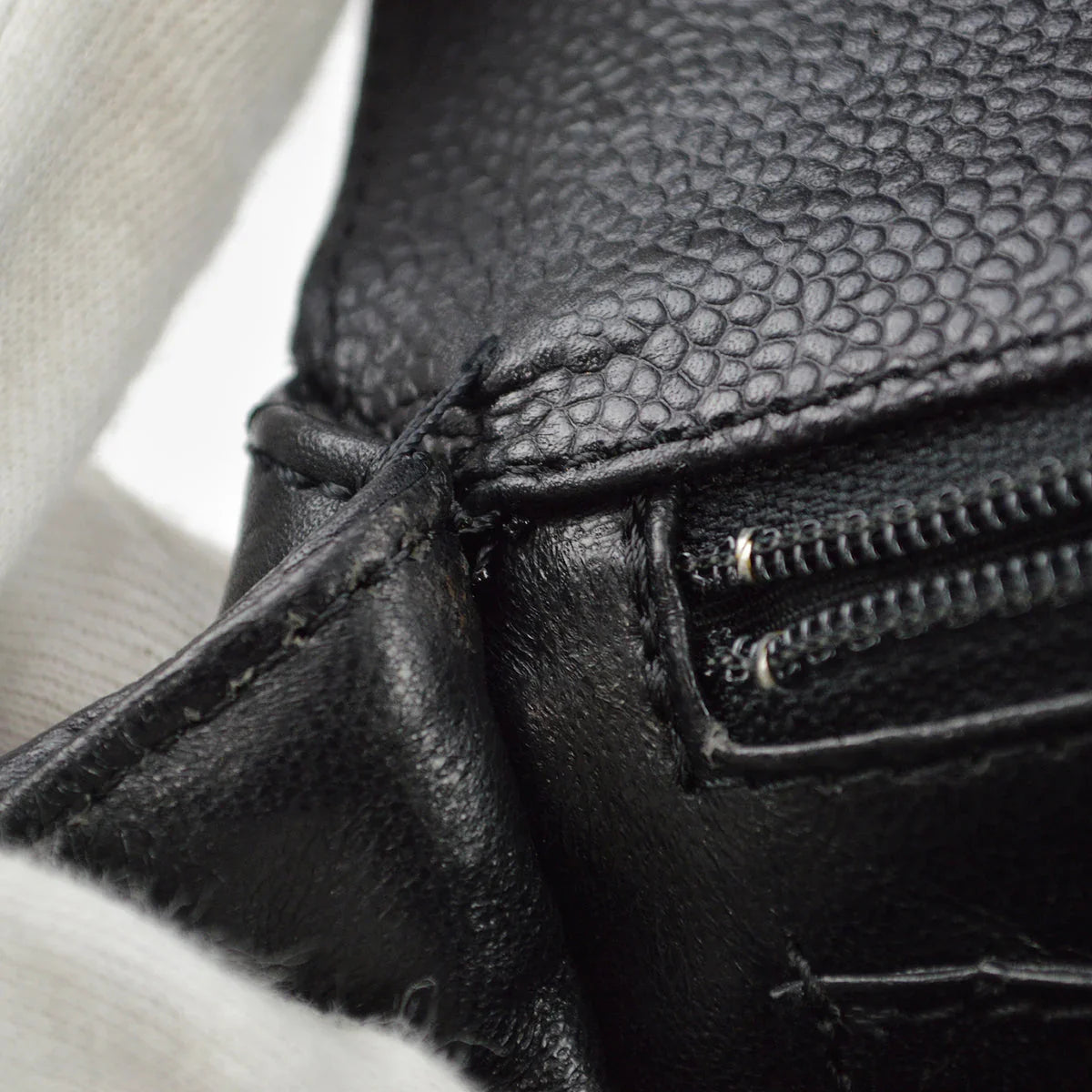 Chanel 2001-2003 Black Caviar Top Handle Handbag