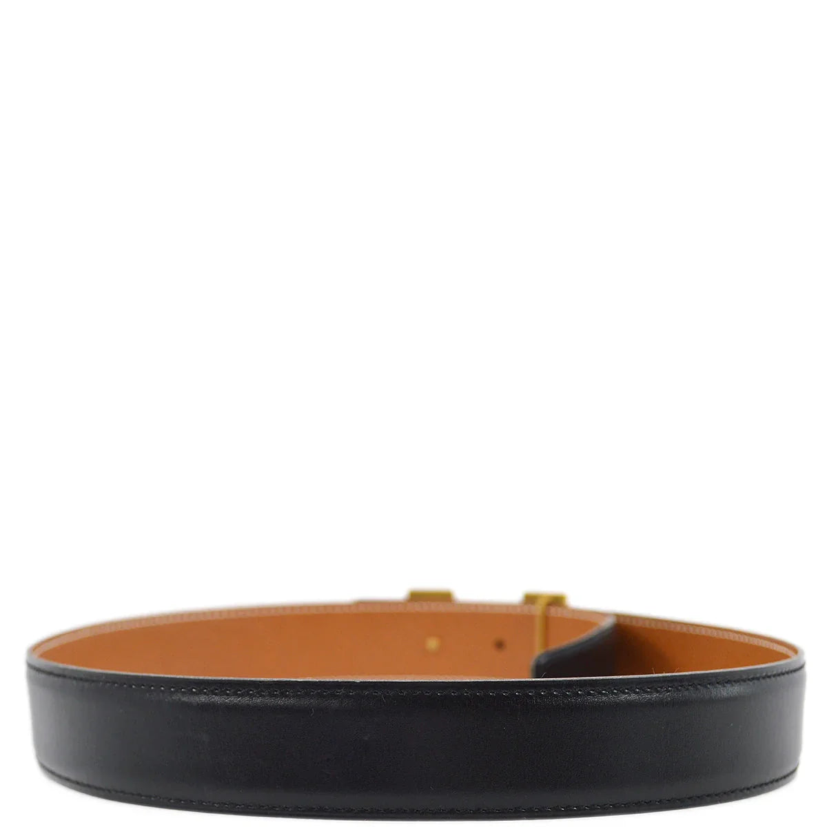Hermes 1995 Black Box Calf Constance Reversible Belt #70 Small Good
