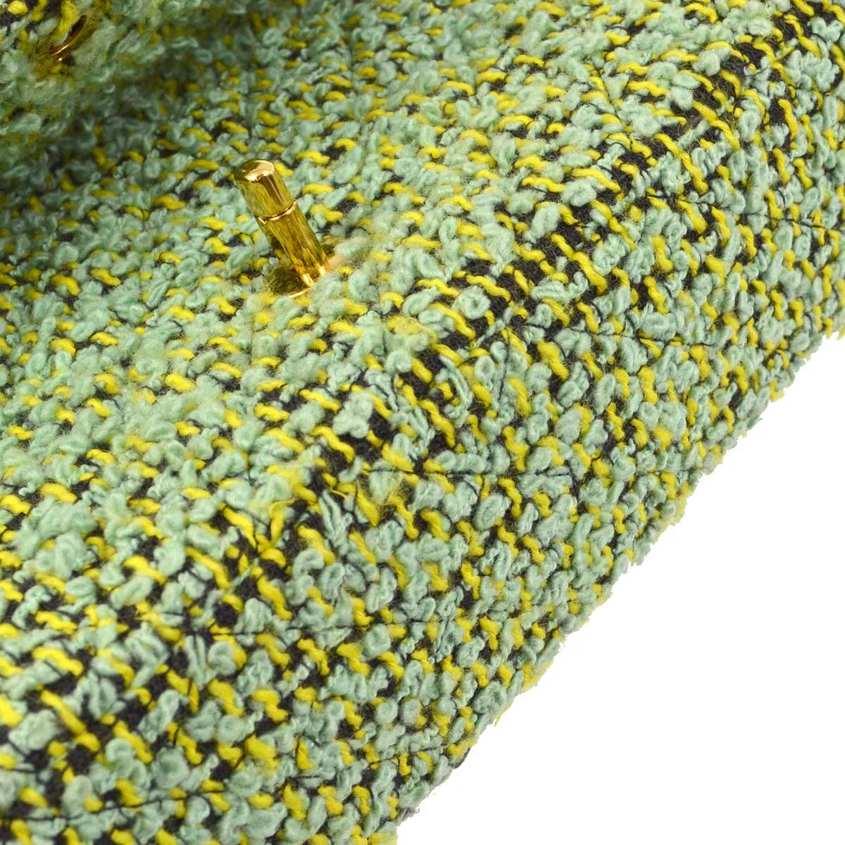 Chanel 1994-1996 Green Tweed Classic Single Flap 2 in 1 Handbag Set