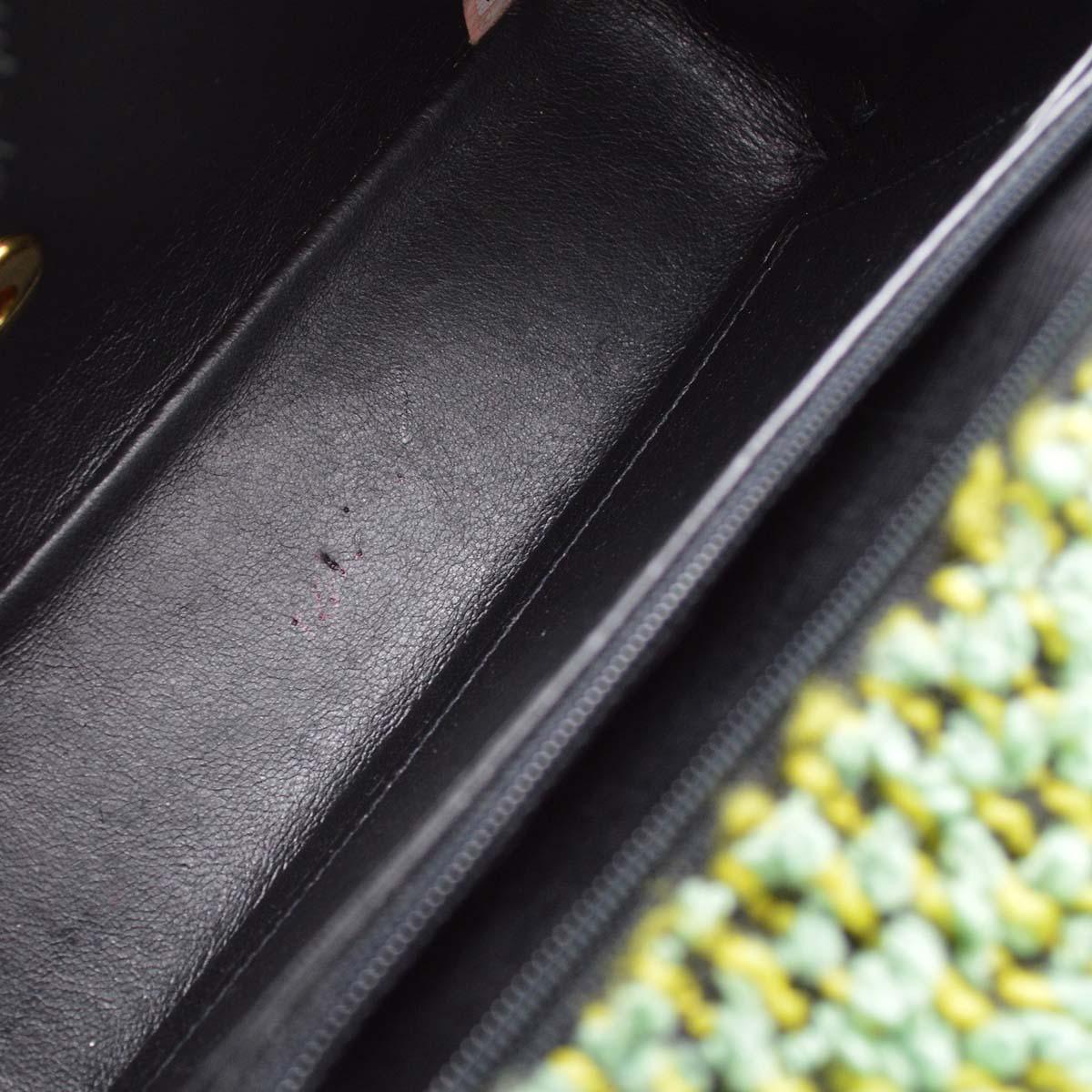 Chanel 1994-1996 Green Tweed Classic Single Flap 2 in 1 Handbag Set