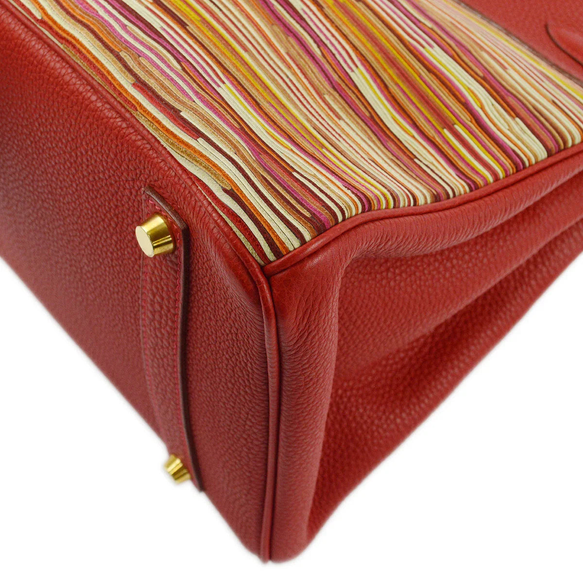 Hermes 2003 Vibrato Togo Red Birkin 35 Handbag