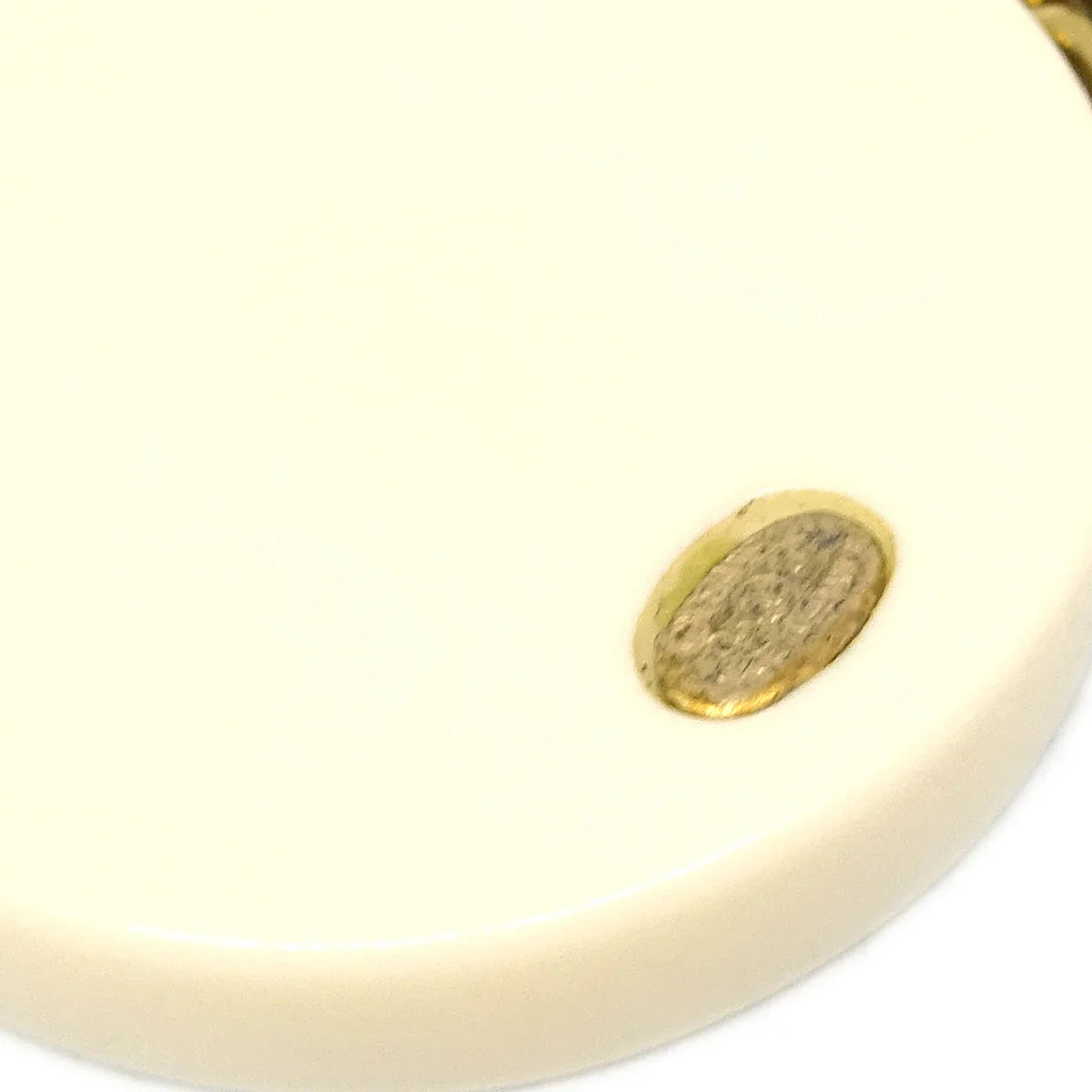 Chanel Pendant Necklace Gold White 03A