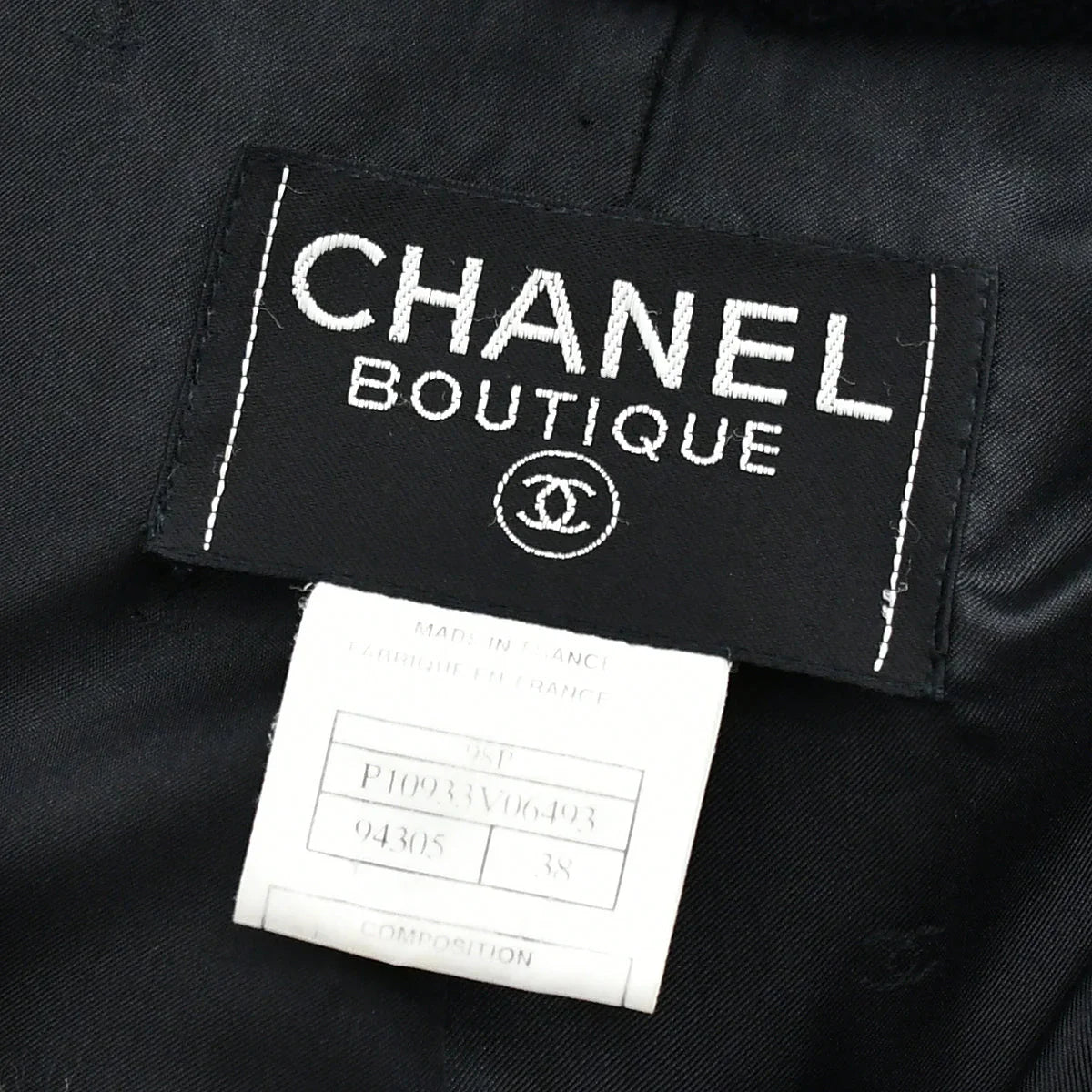 Chanel Single Breasted Jacket Black 98P #38
