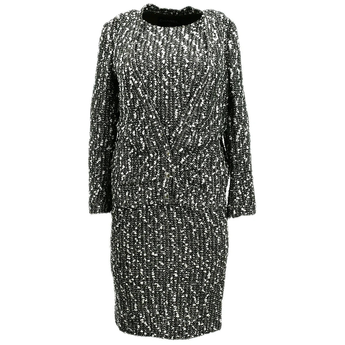 大人の上質カジュアル♡【CHANEL】プルオーバー CHANEL 10P Charcoal Gray Ribbed Knit Mini DRESS * FR 38 / 4