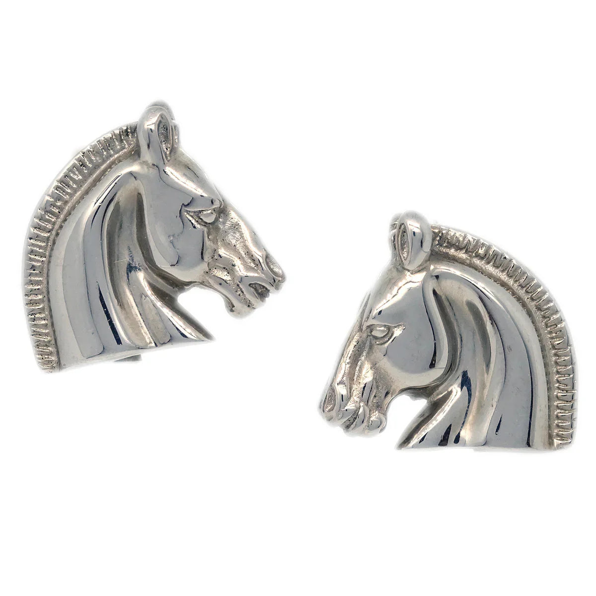 Hermes Bijouterie Fantaisie Horse Head Earrings Clip-On