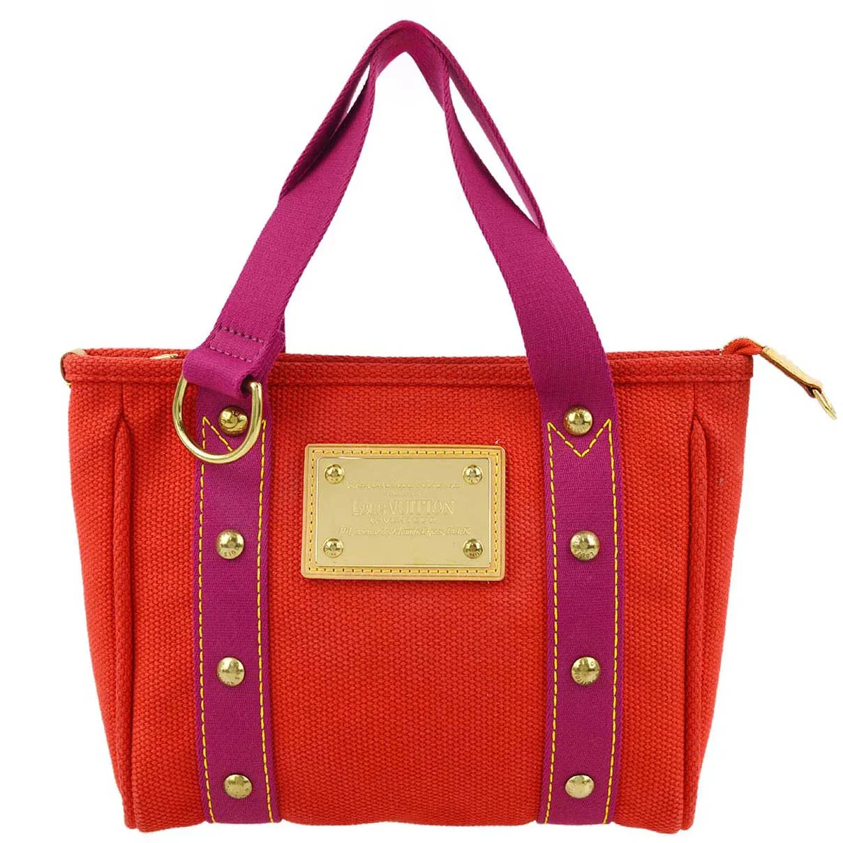 Louis Vuitton 2005 Red Purple Antigua Cabas PM Tote Bag M40037