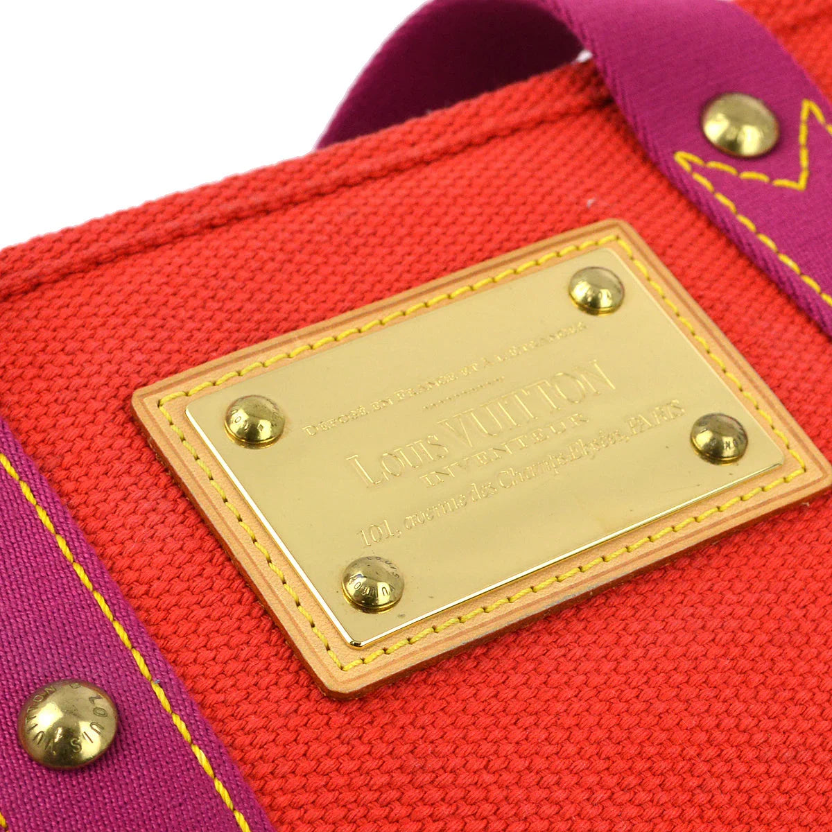 Louis Vuitton 2005 Red Purple Antigua Cabas PM Tote Bag M40037