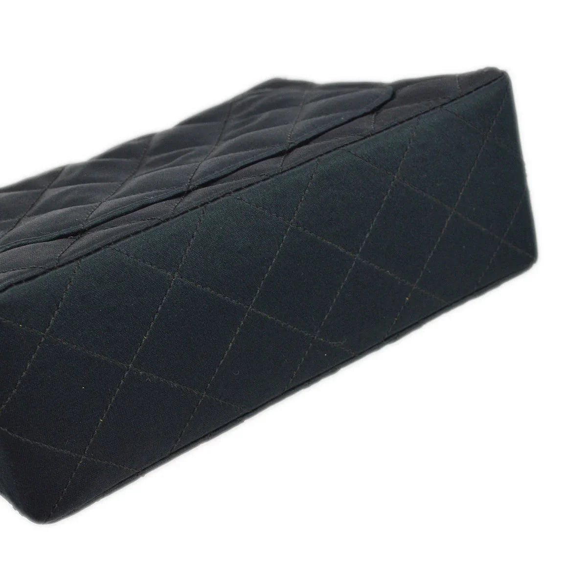 Chanel 2006-2008 Black Satin Mini Classic Square Flap Shoulder Bag 17