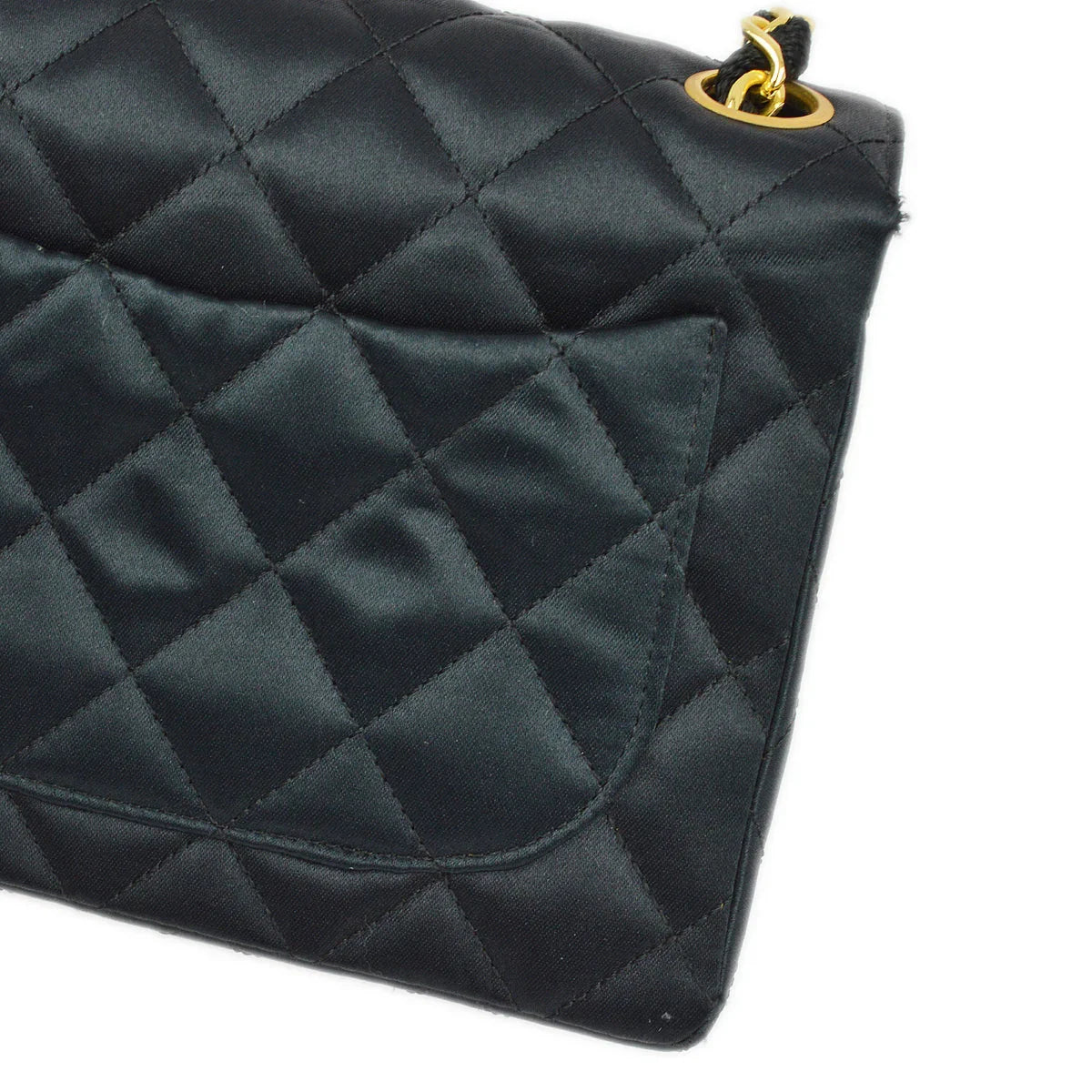 Chanel 2006-2008 Black Satin Mini Classic Square Flap Shoulder Bag 17