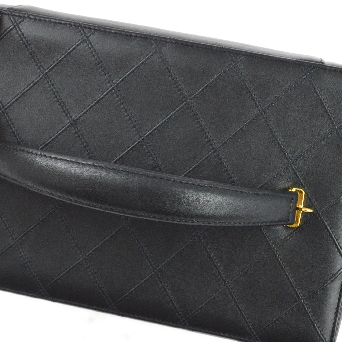 Chanel 1994-1996 Black Lambskin Bicolore Vanity 2way Shoulder Handbag