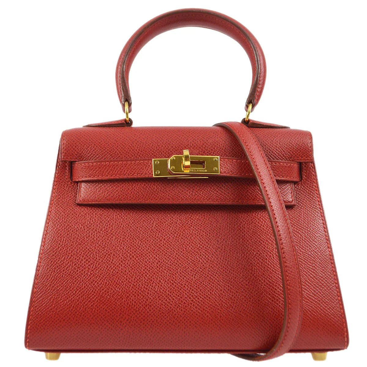 Hermes 1995 Rouge Vif Courchevel Mini Kelly 20