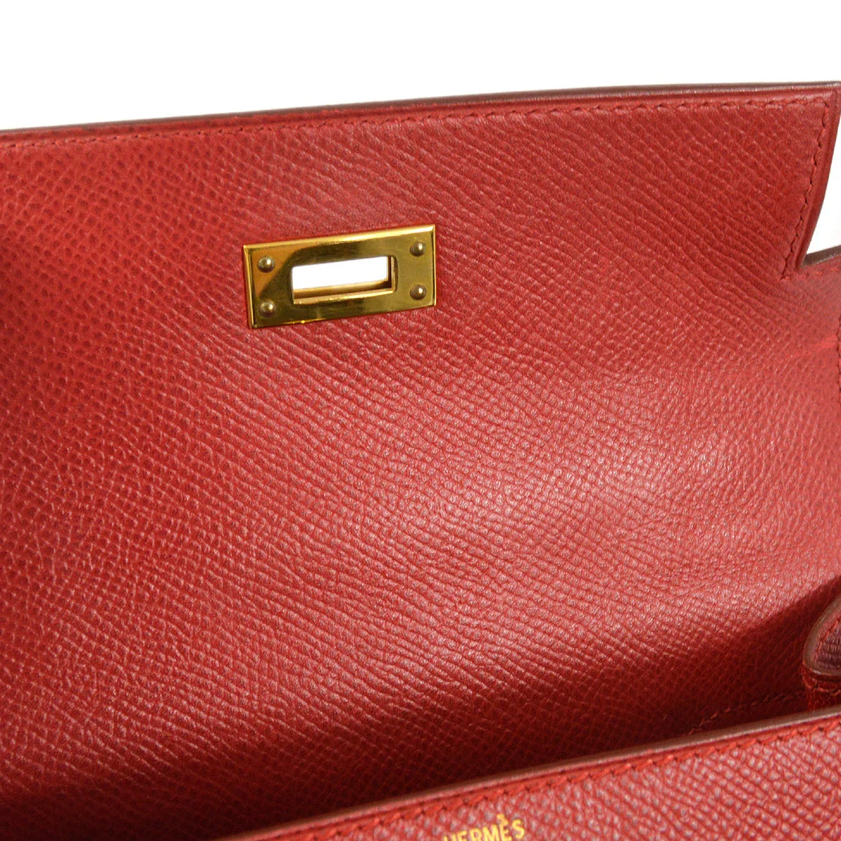 Hermes 1995 Rouge Vif Courchevel Mini Kelly 20