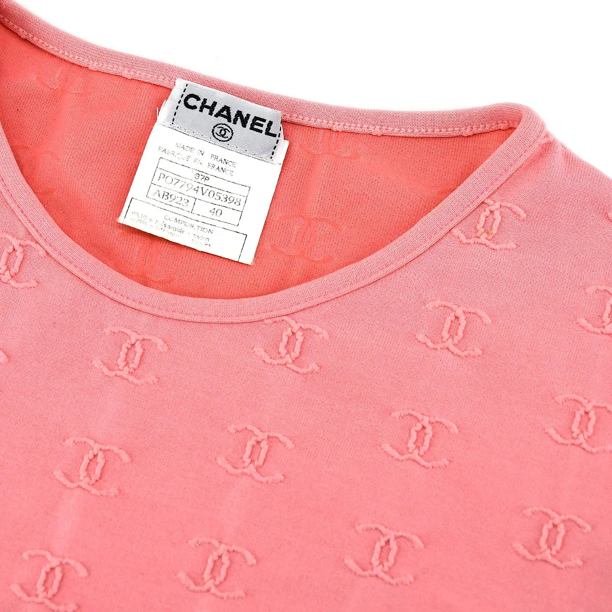 Chanel Cropped T-shirt Pink 97P #40