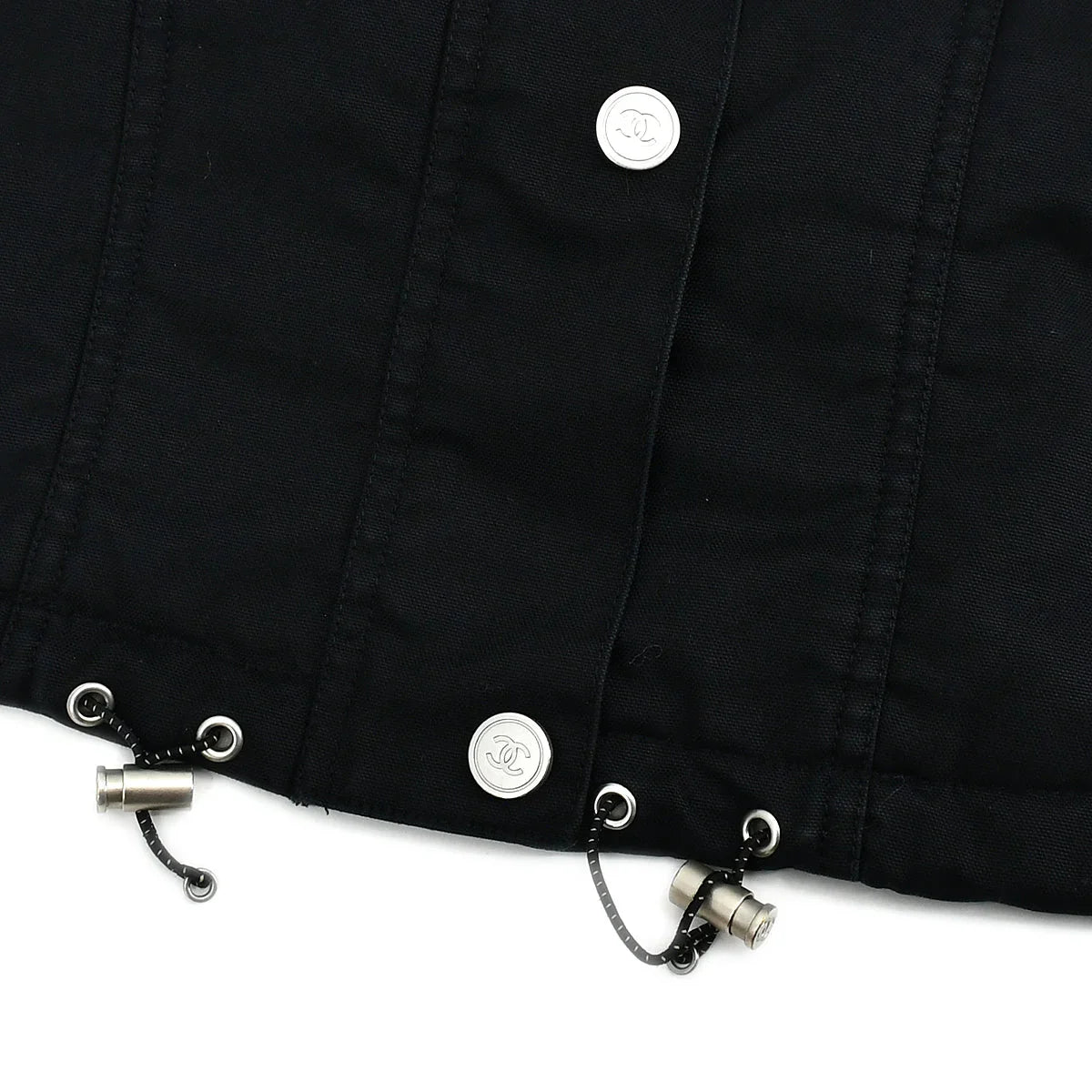 Chanel Sport Line Zip Up Hooded Jacket Black 02A #40