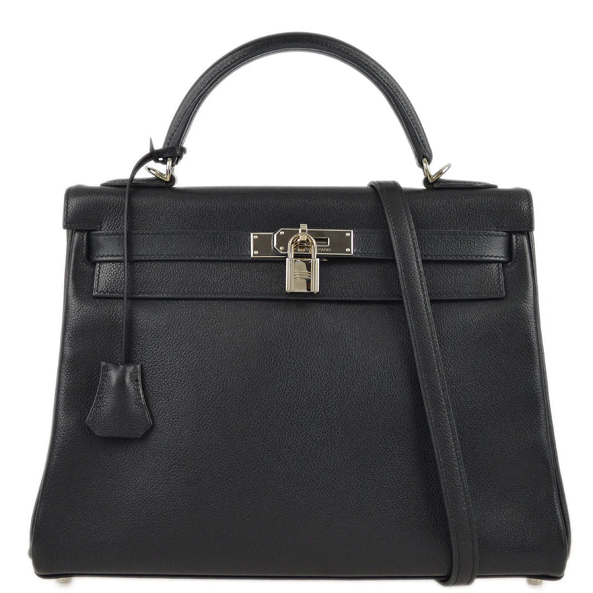 Hermes 2006 Black Evergrain Kelly 32 Retourne