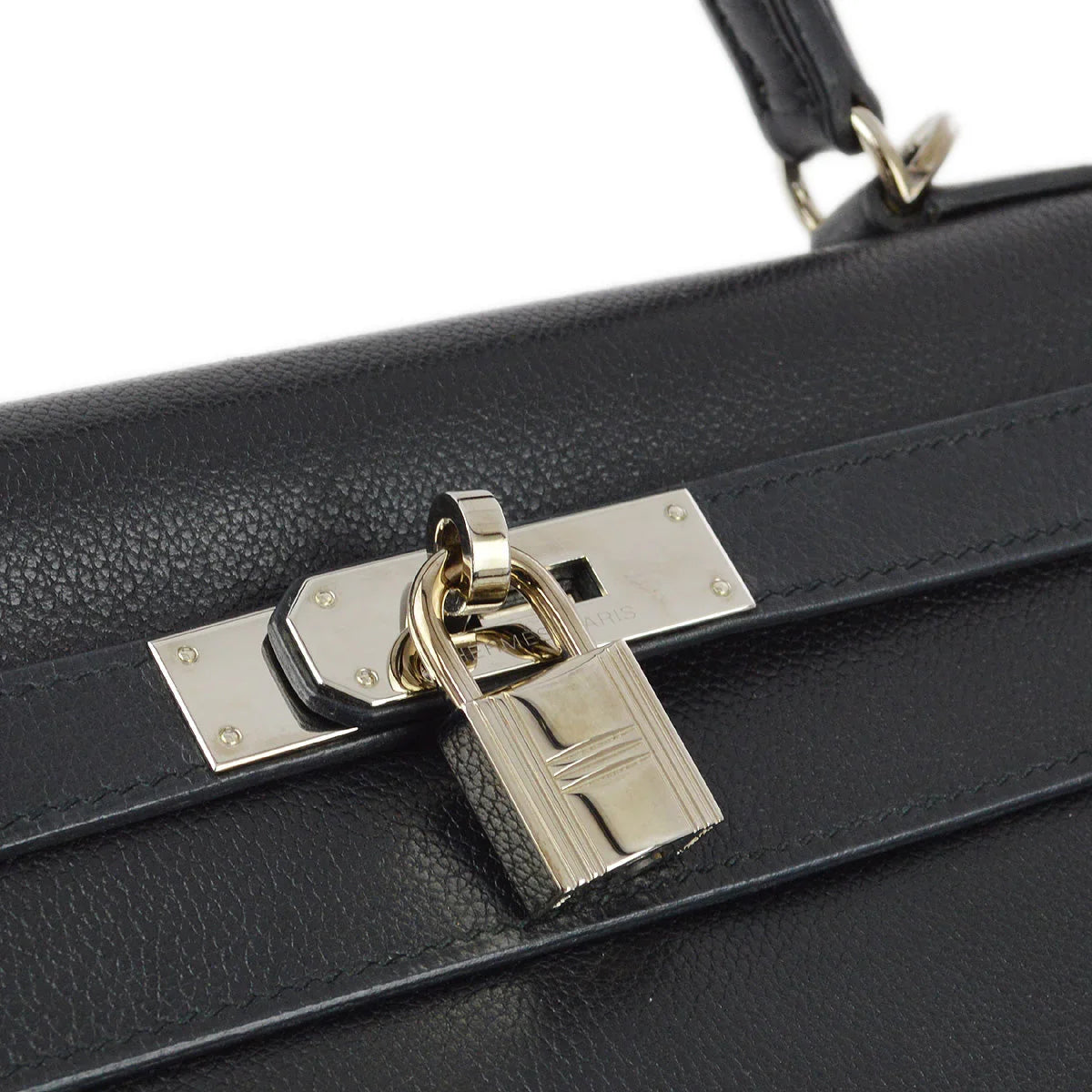 Hermes 2006 Black Evergrain Kelly 32 Retourne